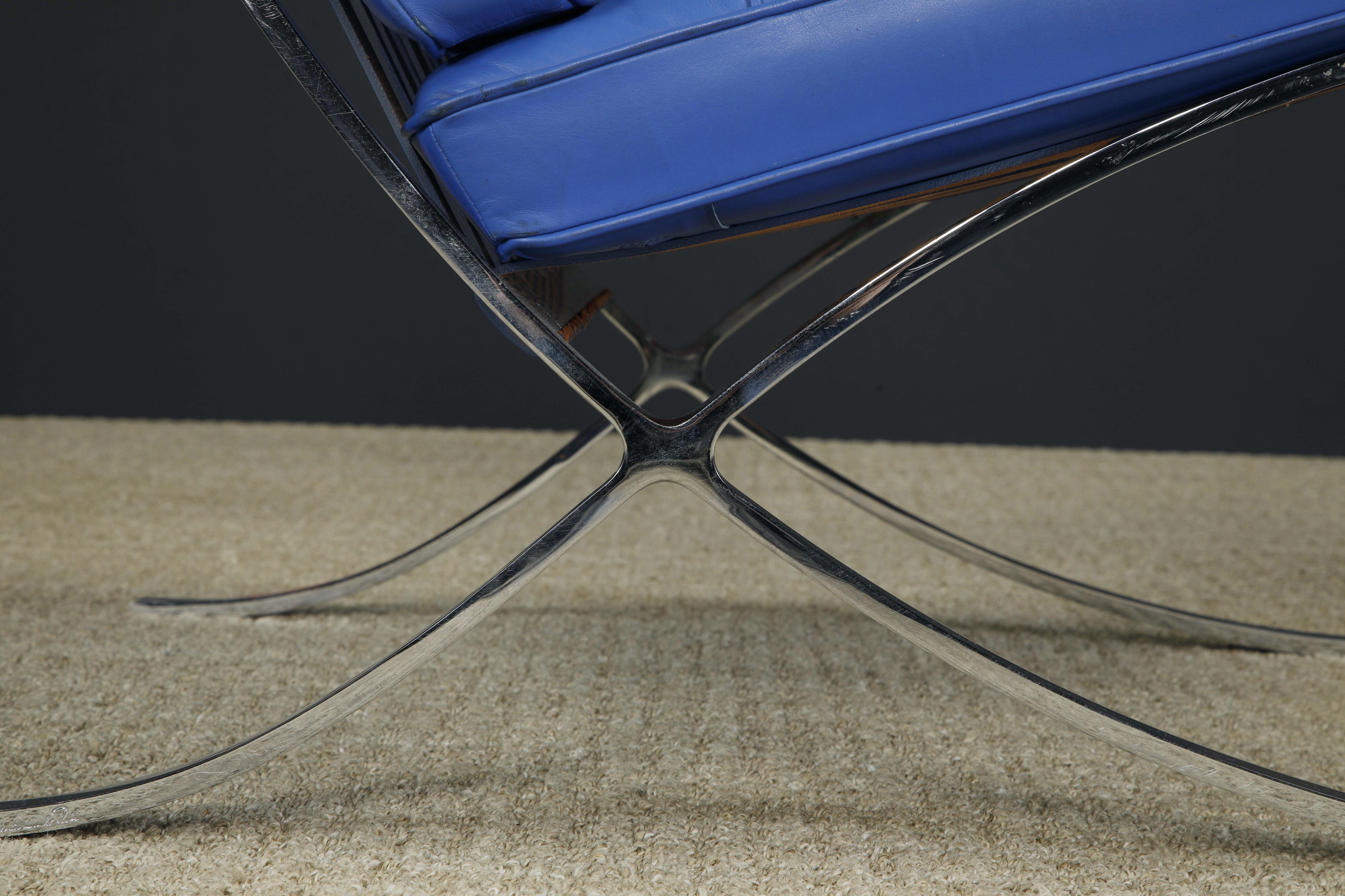 Pair of Barcelona Lounge Chairs by Mies van der Rohe for Knoll Studios, Signed 6