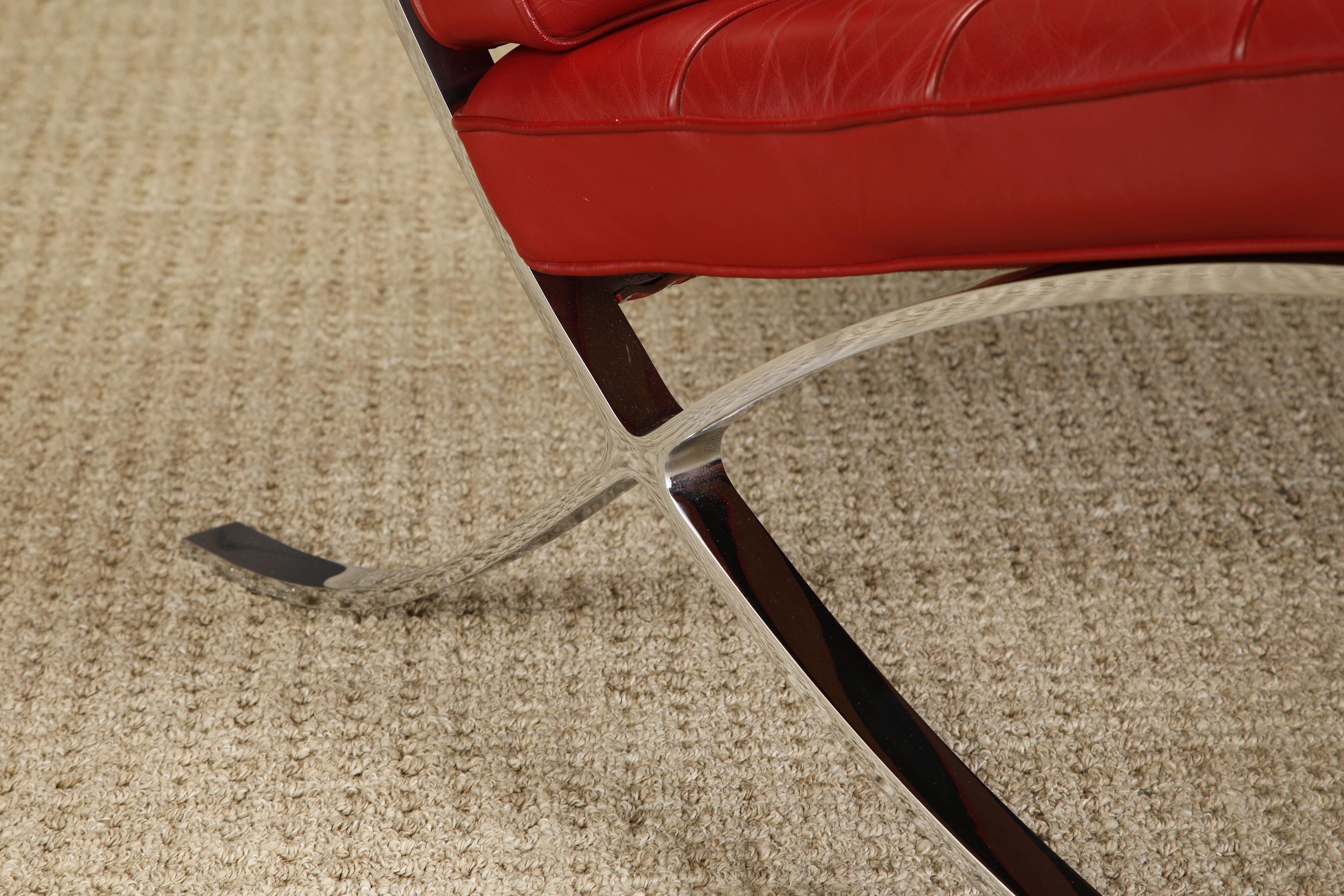Pair of Barcelona Lounge Chairs by Mies van der Rohe for Knoll Studios, Signed 9