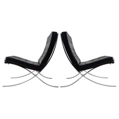 Pair of Barcelona Lounge Chairs by Mies van der Rohe for Knoll Studios, Signed