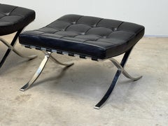 Pair of Barcelona Stools by Mies Van Der Rohe for Knoll