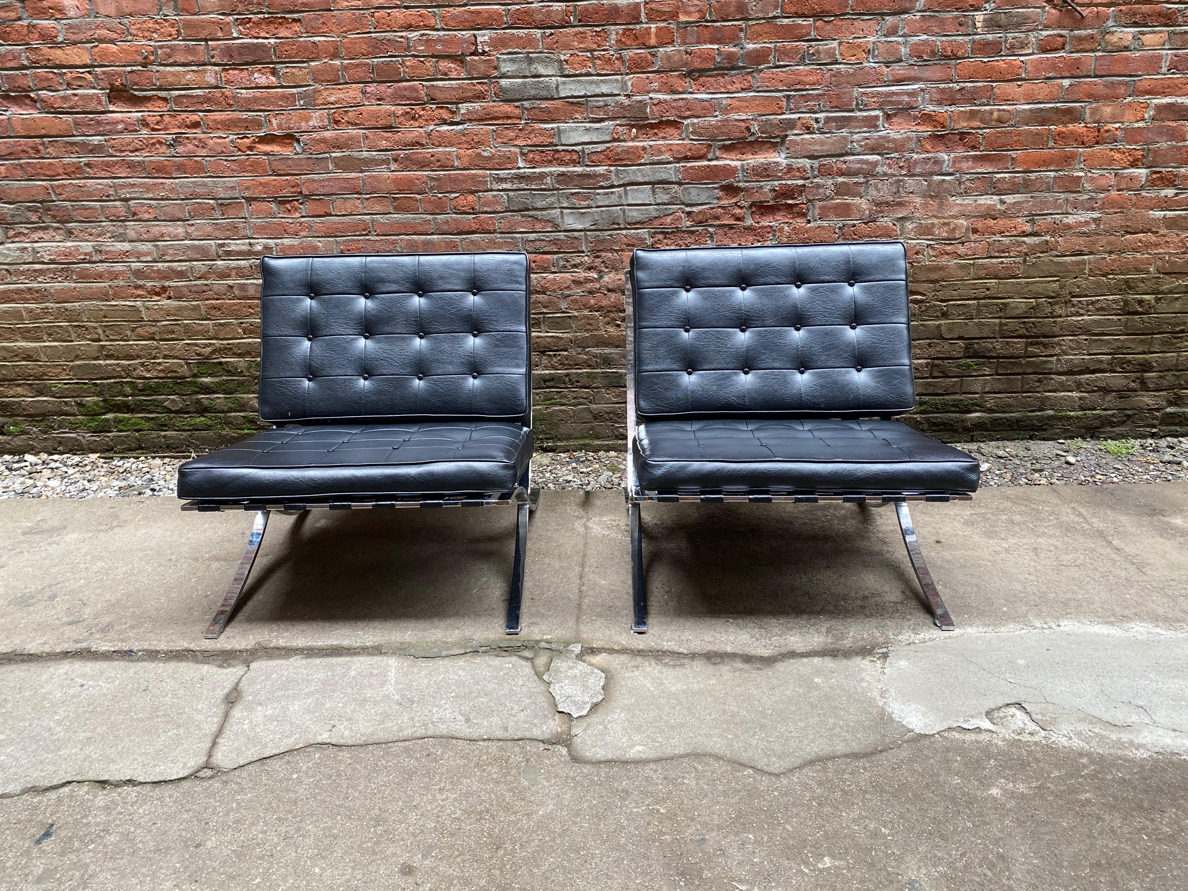 American Pair of Barcelona Style Chairs for Chris Boyce California