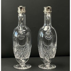 Pair of Barend Enzering Dutch Silver Mounted Cut Glass Pitchers, circa 1825