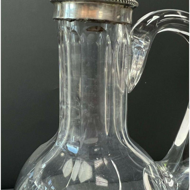 Pair of Barend Enzering Dutch Silver Mounted Cut Glass Pitchers, circa 1825 For Sale 3
