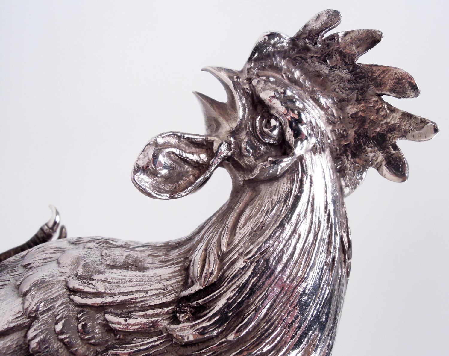Pareja de gallinas de fantasía Barnard Barnyard de plata de ley, 1965 en venta 2
