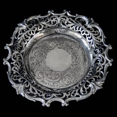 Pair of Barnard Brothers Pierced Silver Wine Coasters