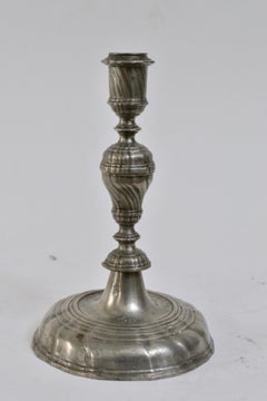 Pair of Barock Pewter Candlesticks, 18th Century