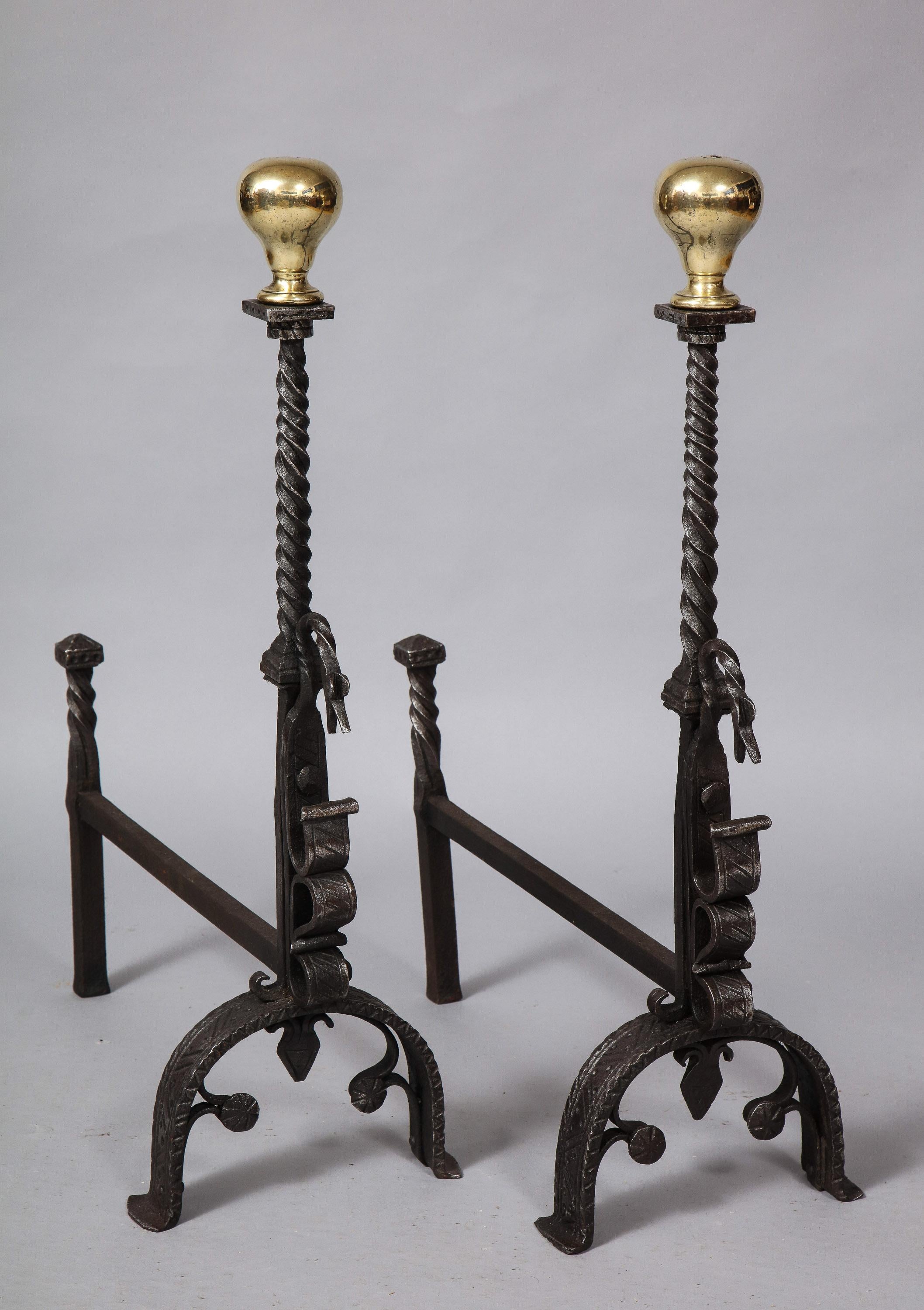 Pair of Baroque Andirons 5