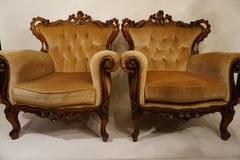 Pair of Baroque Armchairs Chairs in Louis XV