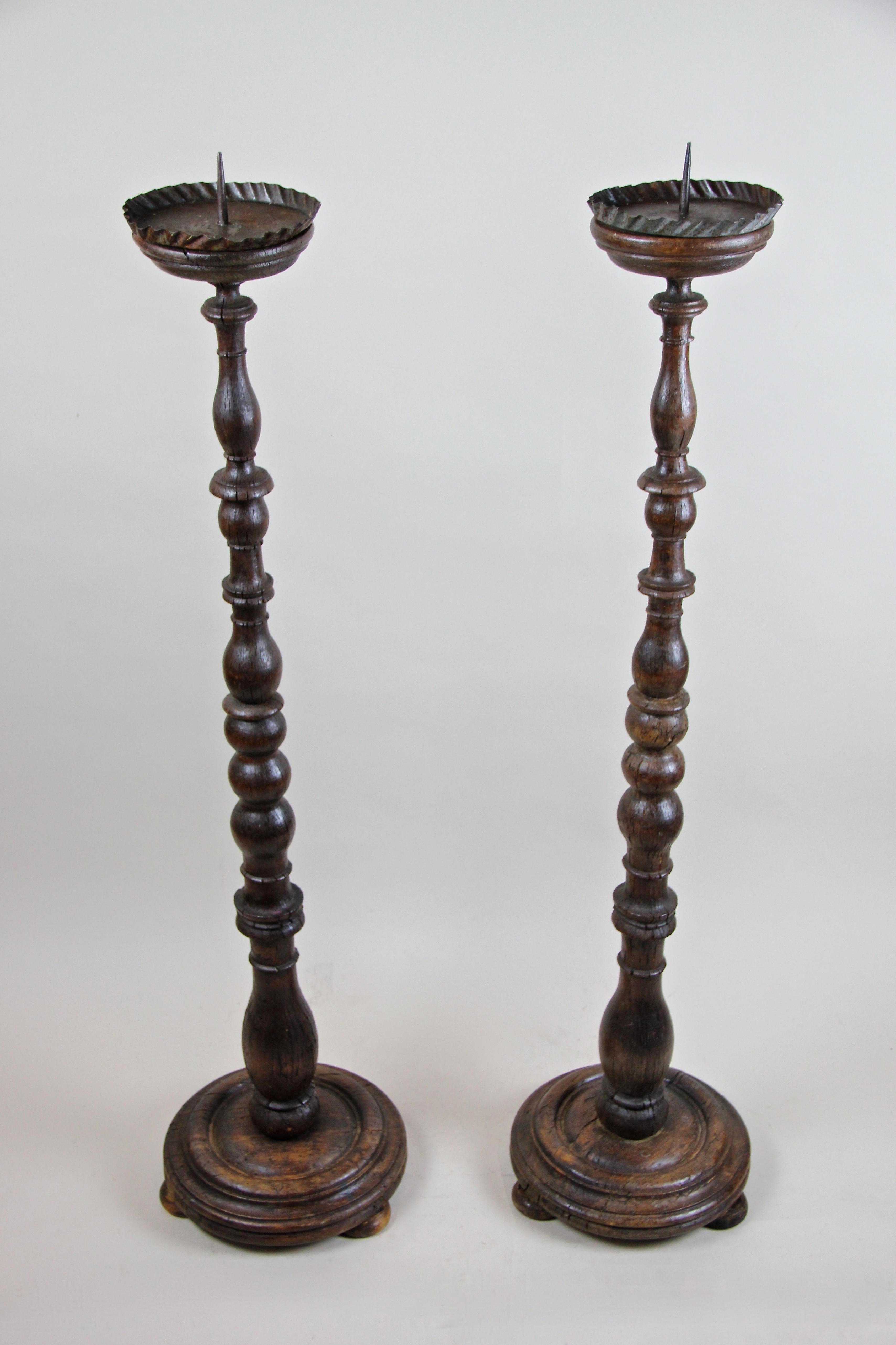 Austrian Pair of Baroque Candlesticks, Austria, circa 1770 For Sale