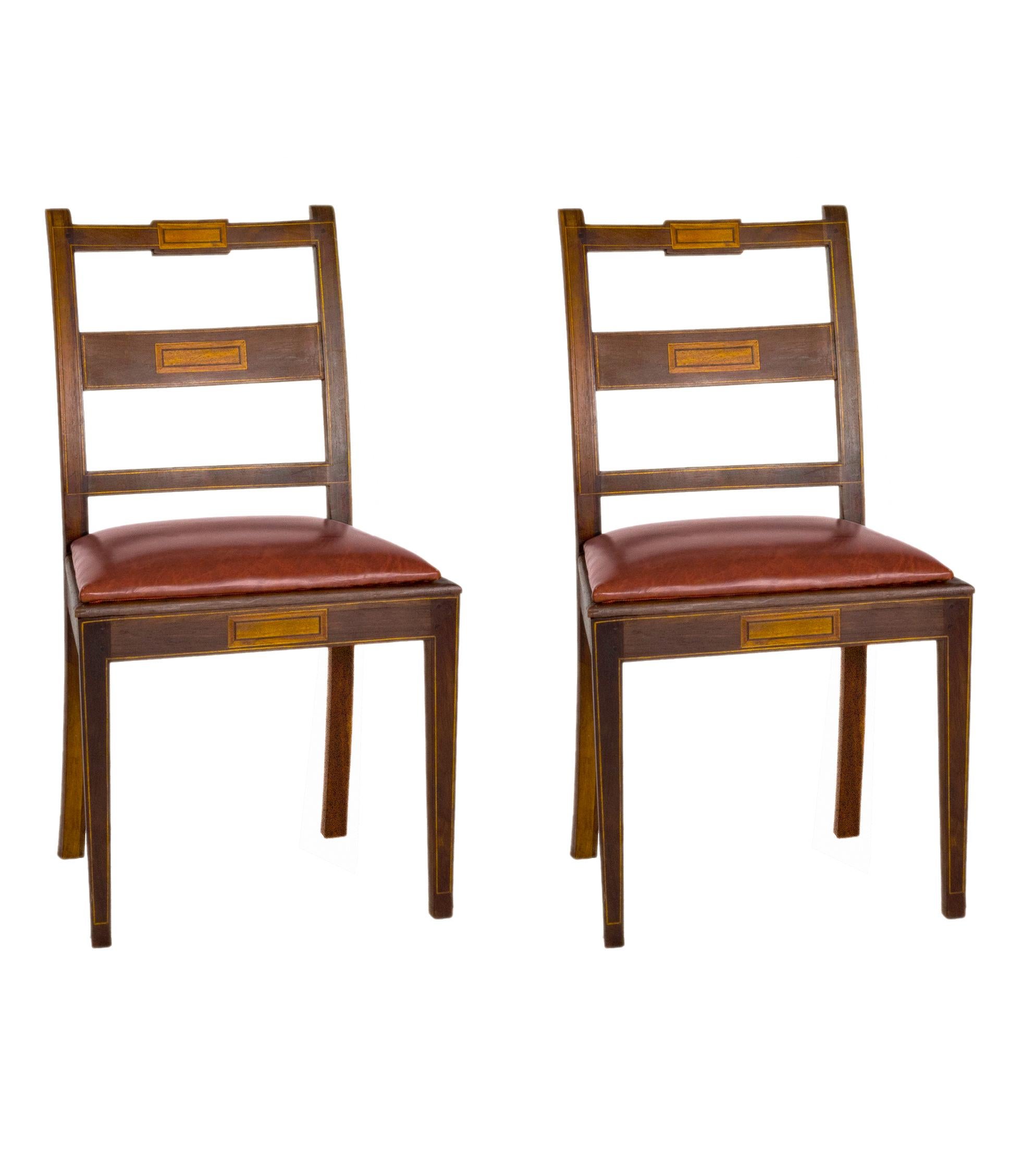 Paar Barockstühle, Stroh und Leder, (20. Jahrhundert) im Angebot 2