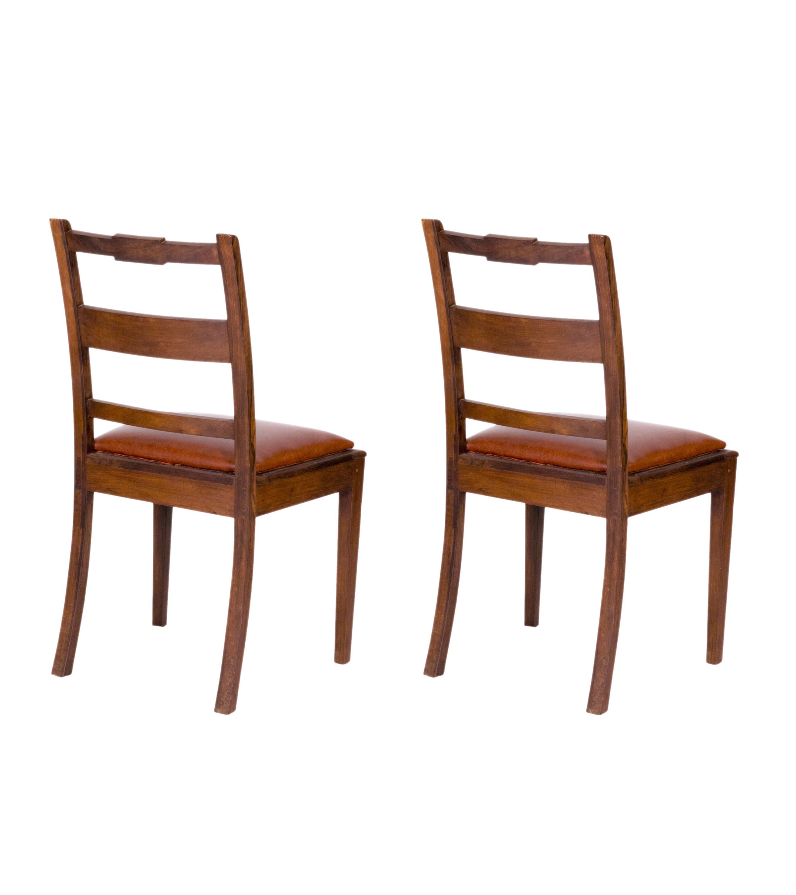 Paar Barockstühle, Stroh und Leder, (20. Jahrhundert) im Angebot 4