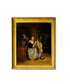 Paire de tableaux baroques, Augustin Franquelin, Emile Destouches
