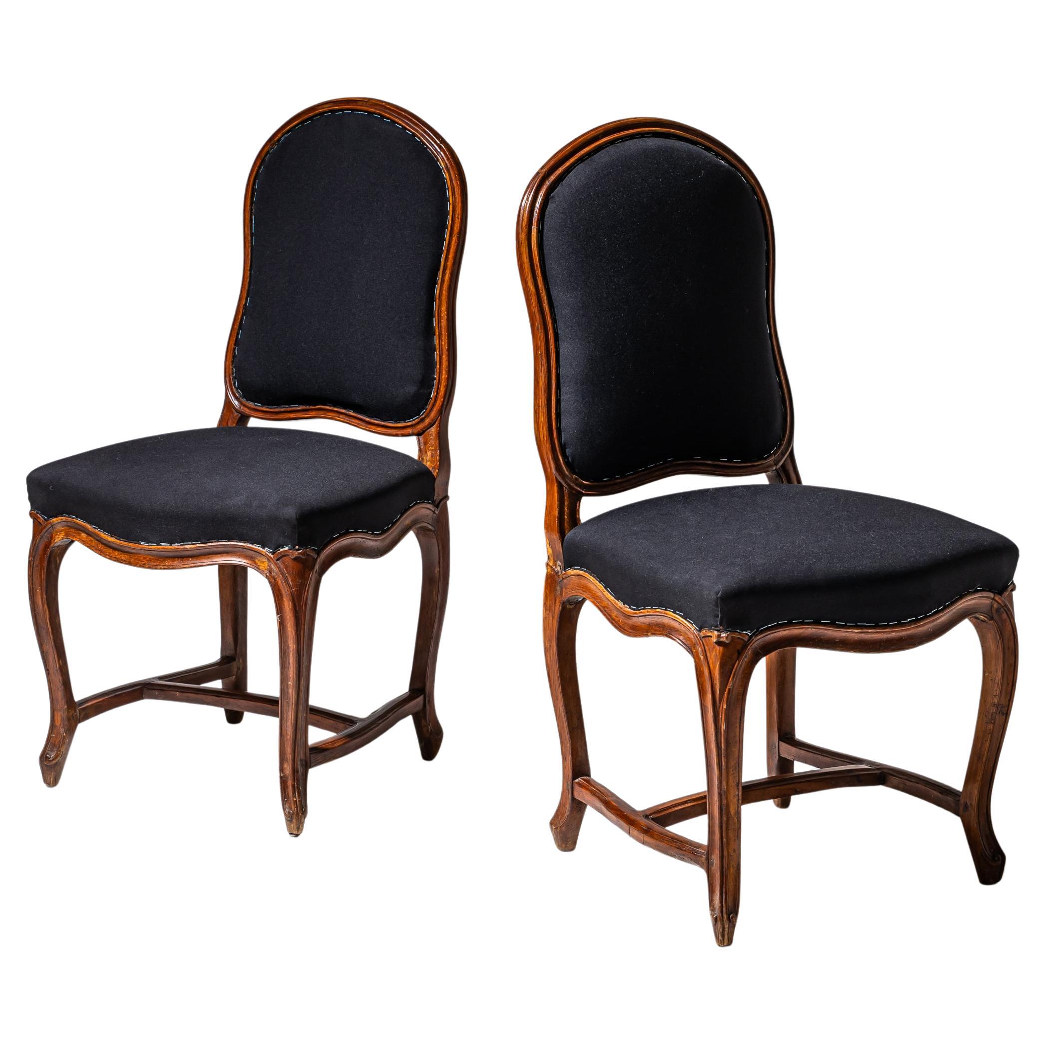 Pair of Baroque Side Chairs, Mid-18th Century For Sale
