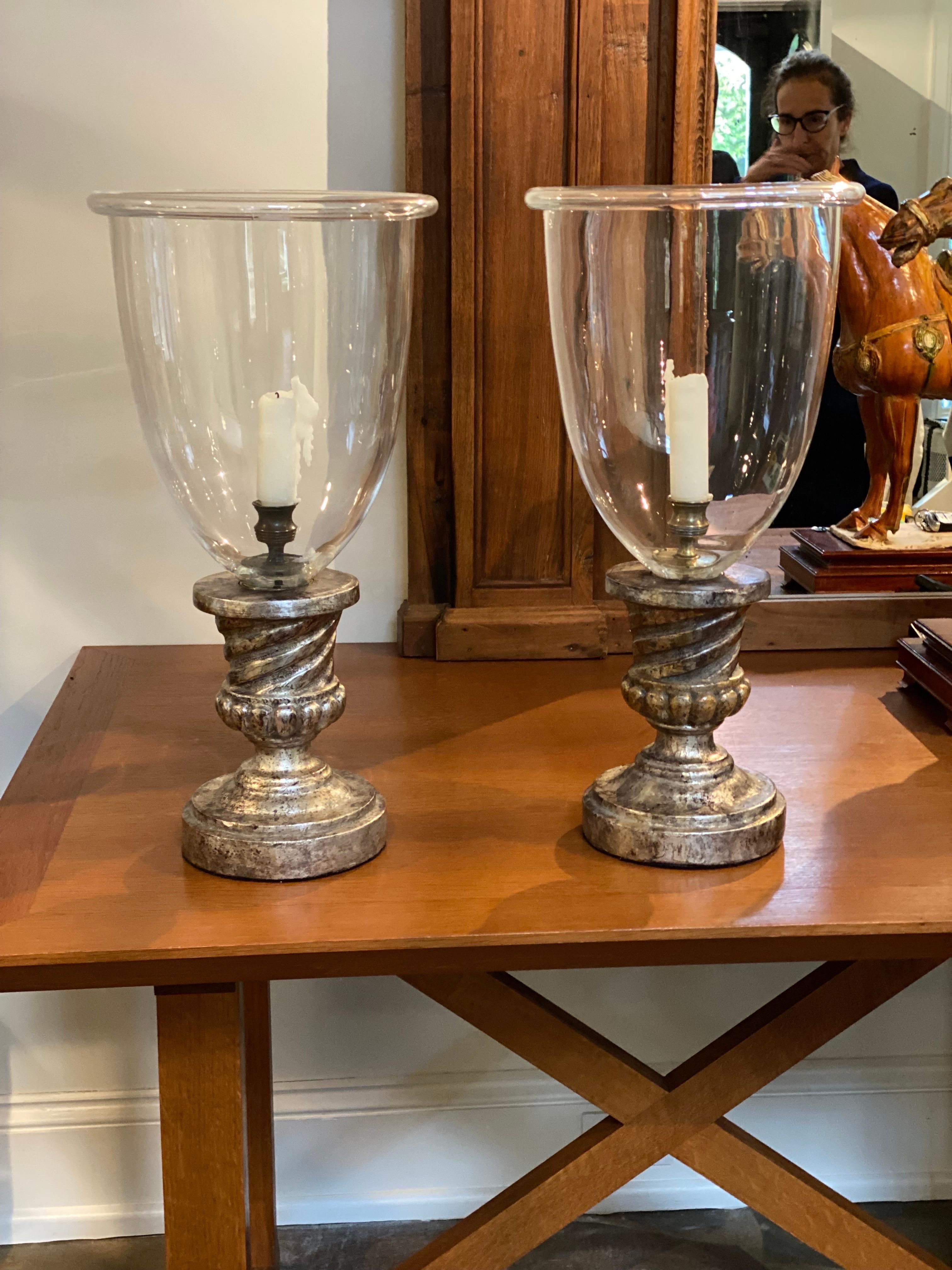 Pair of Baroque Silvergilt Fragments made into Candlesticks In Good Condition In Southampton, NY