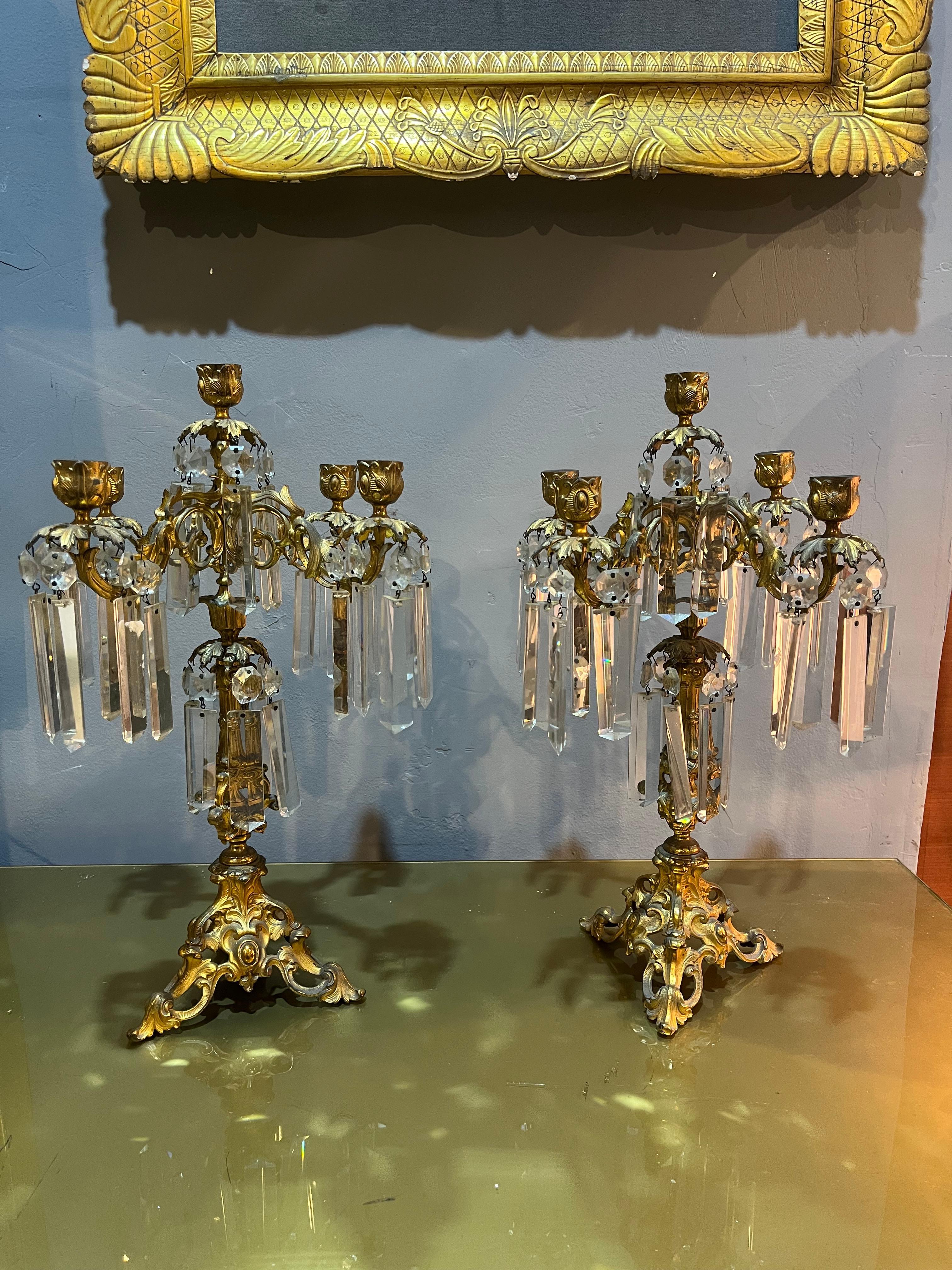 Italian Pair of Baroque Style Candlesticks