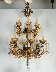Pair of Baroque Style Hollywood Regency Chandeliers