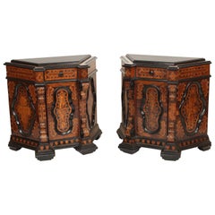 Pair of Baroque Style Inlaid Cabinets