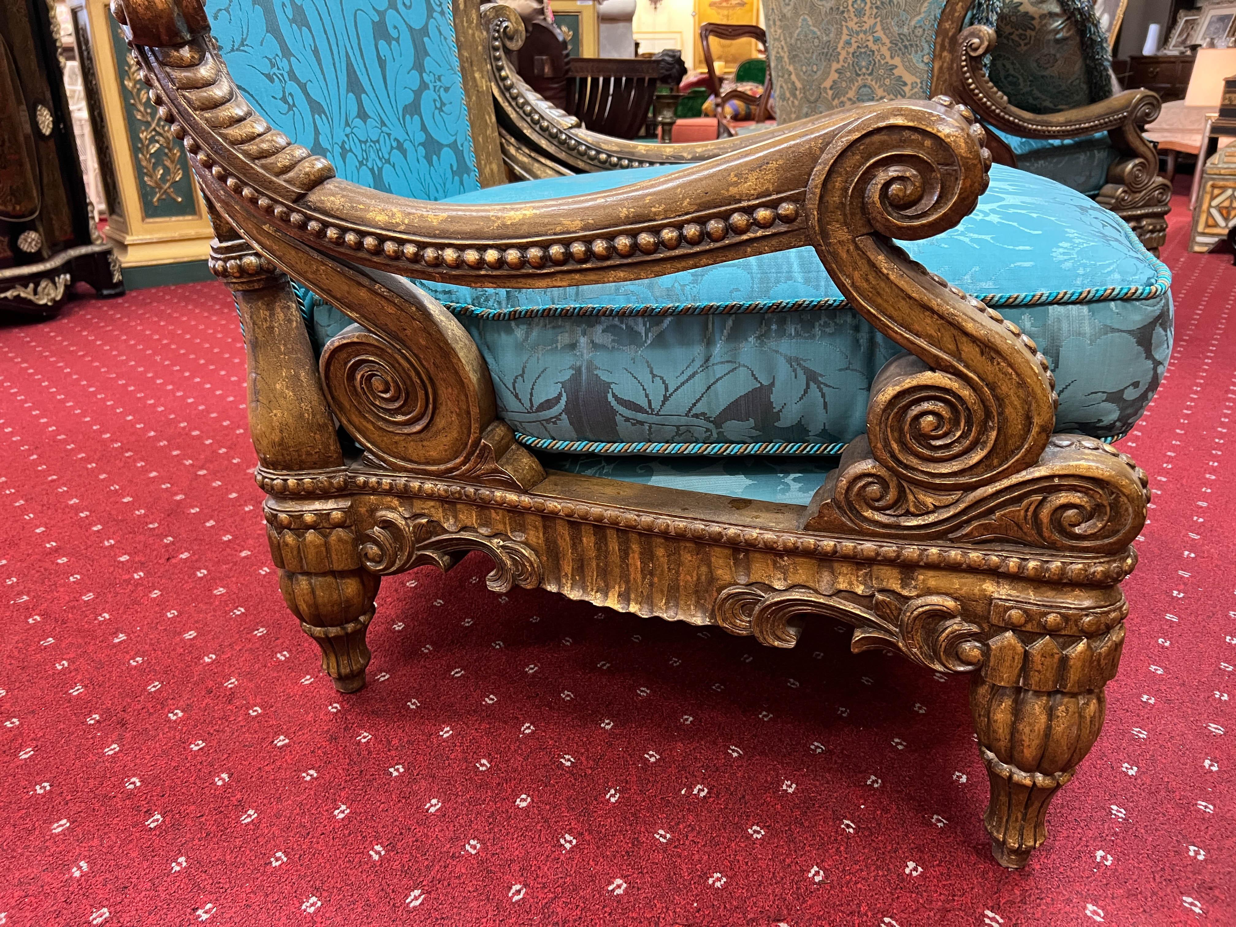 Pair of Baroque Style Oversized Lounge Chairs by Tomlinson 6