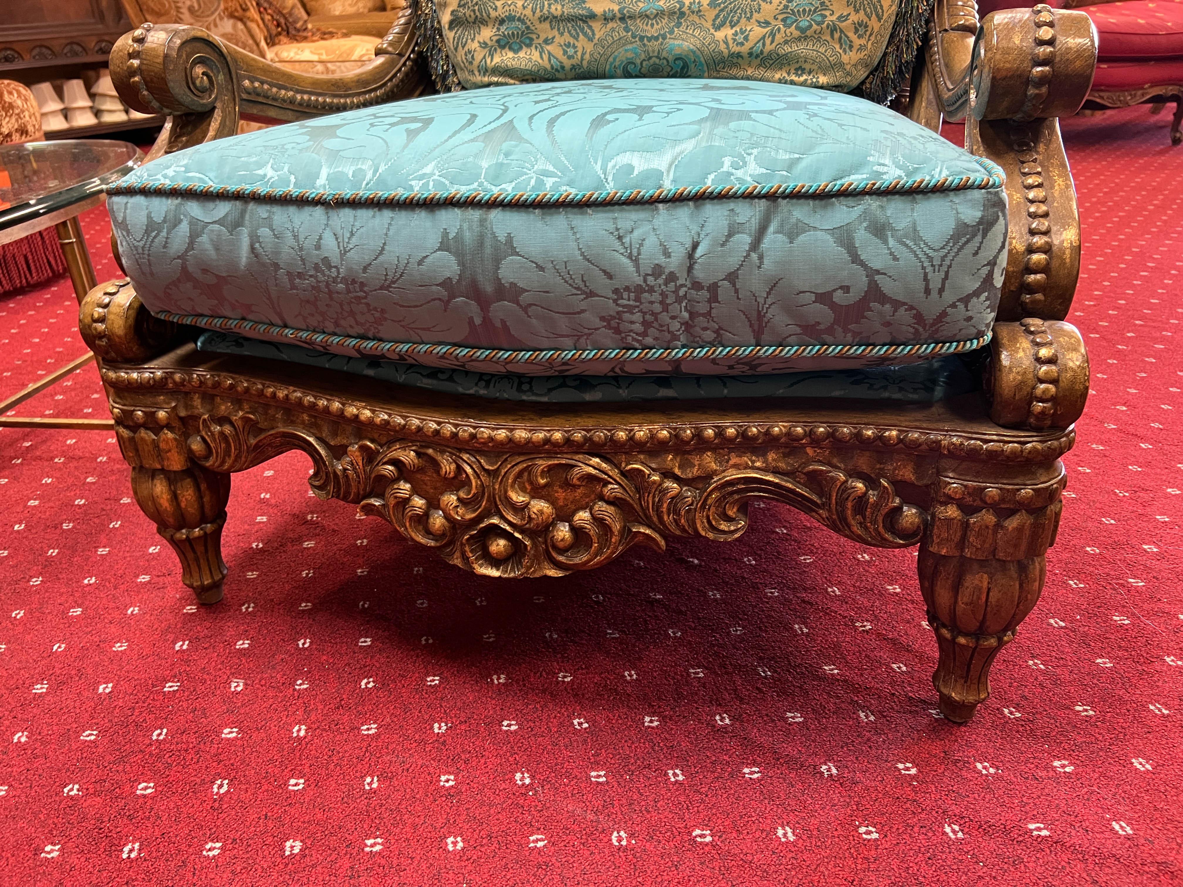 Pair of Baroque Style Oversized Lounge Chairs by Tomlinson 11