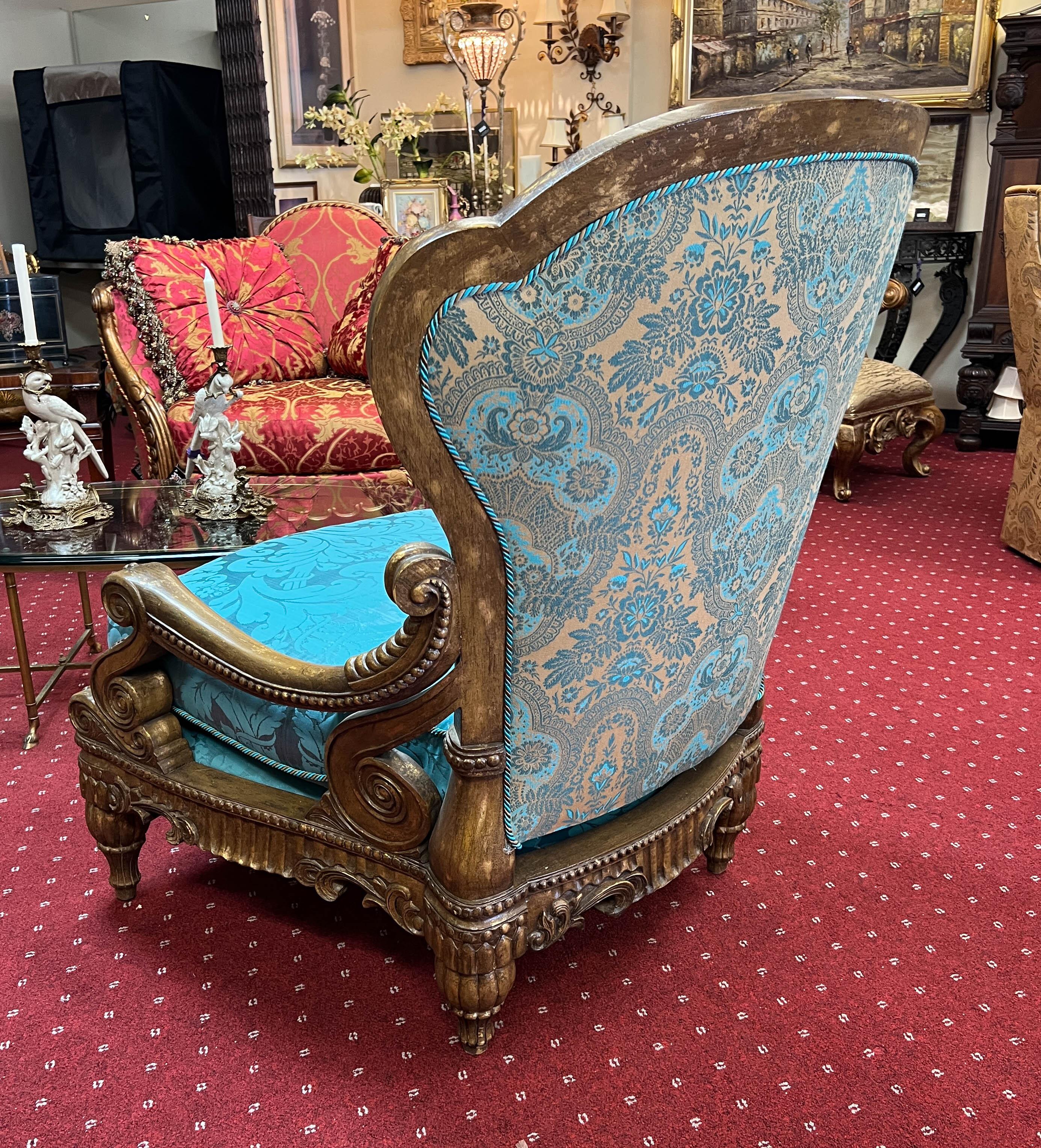 Pair of Baroque Style Oversized Lounge Chairs by Tomlinson 1