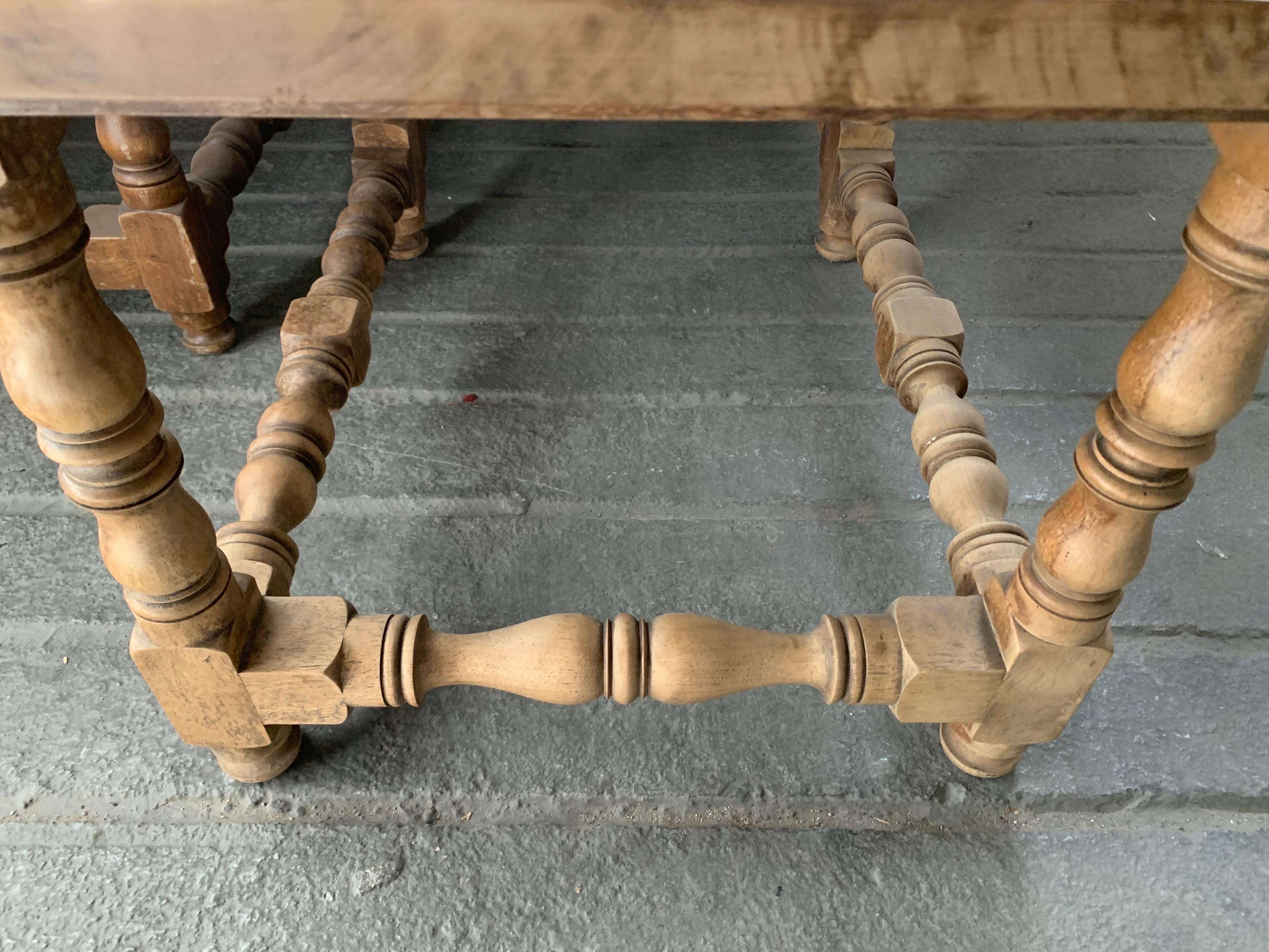Pair of Baroque Style Spanish Benches or Low Table in Beech Wood For Sale 8