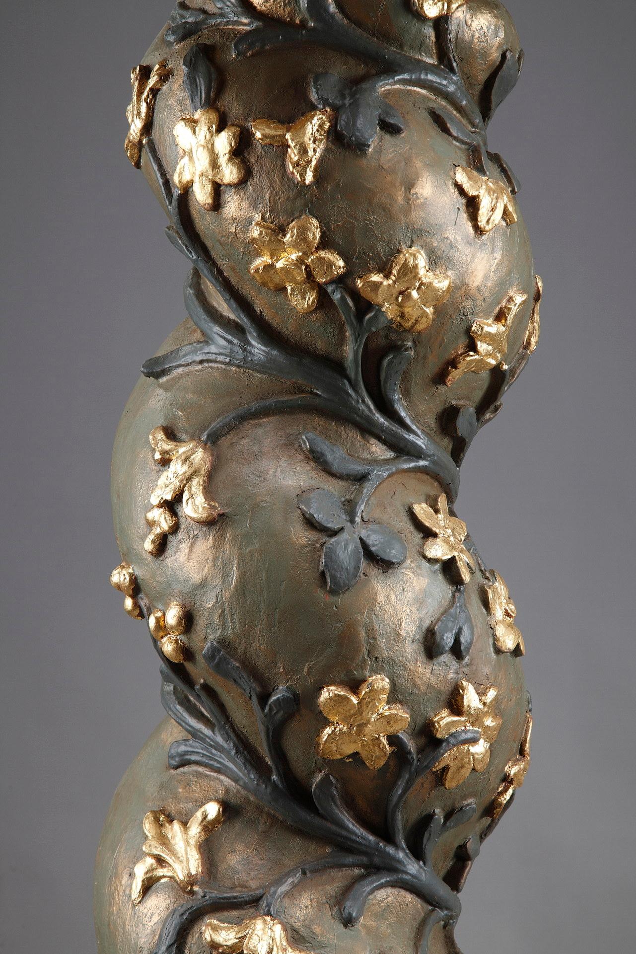 Pair of Baroque Twisted Columns, 17th Century For Sale 4