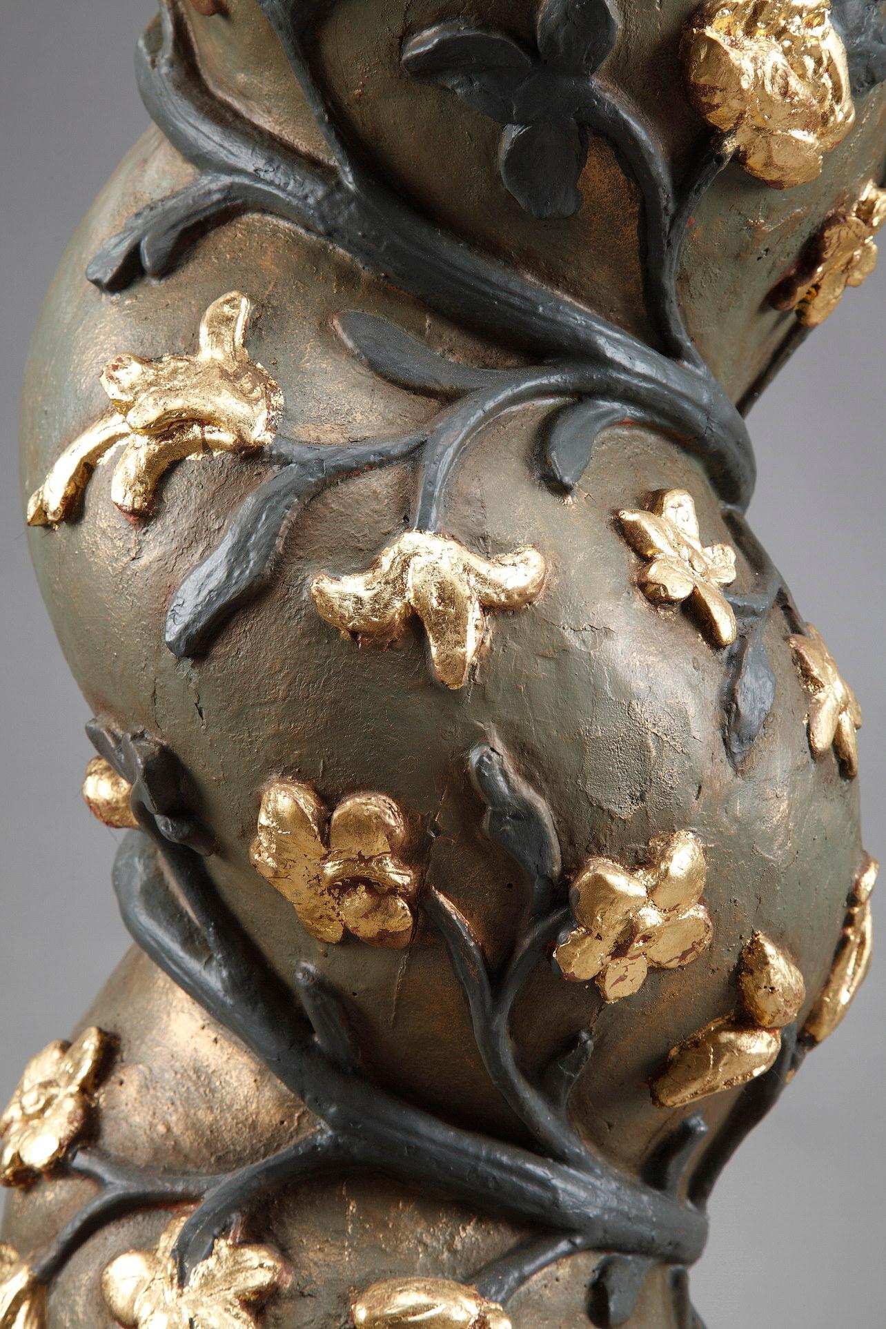 Pair of Baroque Twisted Columns, 17th Century For Sale 6