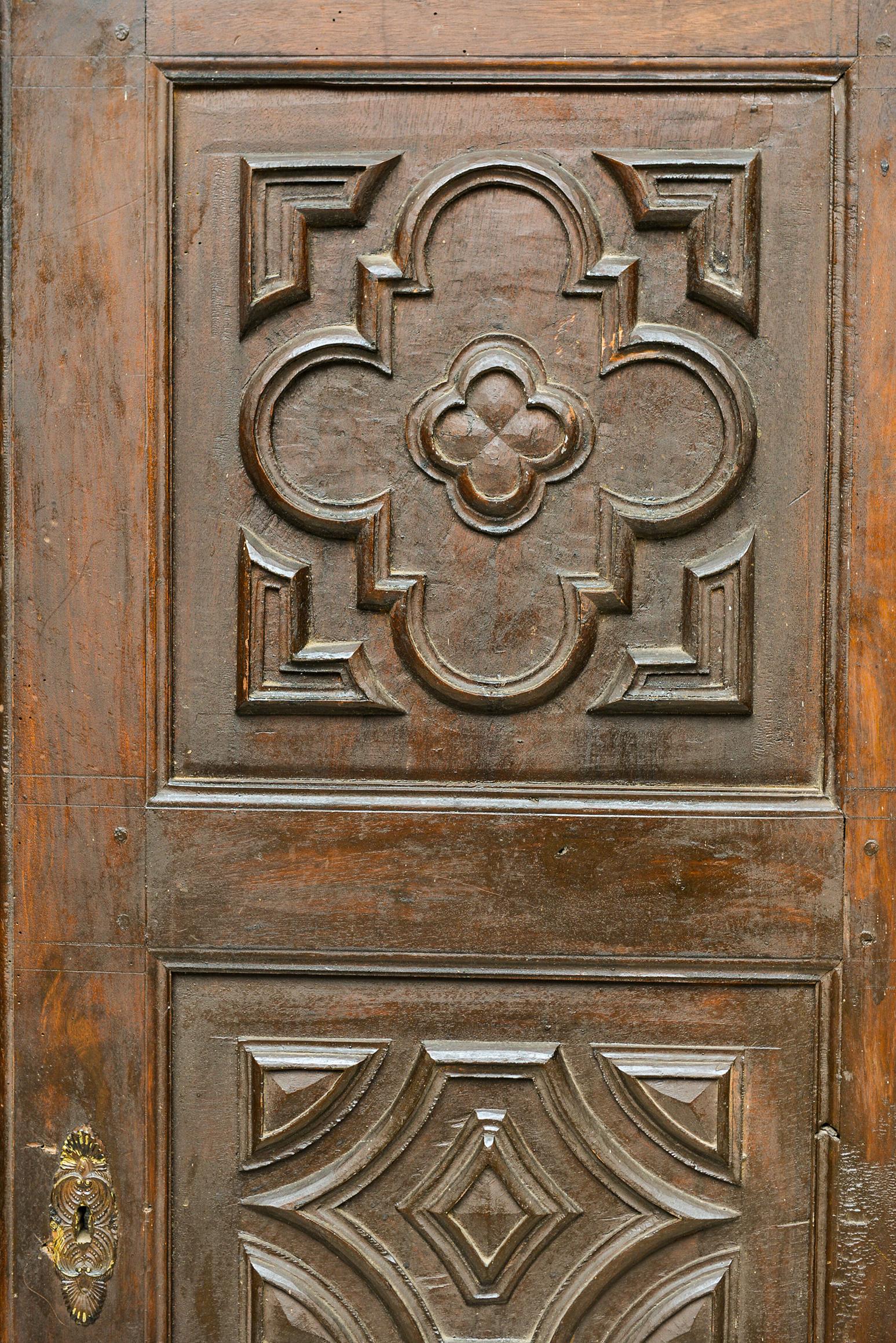 Hand-Crafted  Baroque Walnut Doors, Suitable for Pair of Head Boards or Cupboard