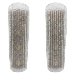 Pair of Barovier and Toso Mid-Century Italian Large Textured Glass Wall Sconces Pair of Barovier and Toso Mid-Century Italian Large Textured Glass Wall Sconces