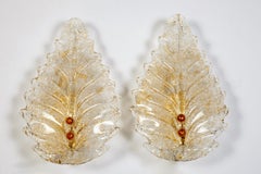 Paar Barovier e Toso Gold  Lassen Sie Wandleuchten oder Wandleuchter 1970