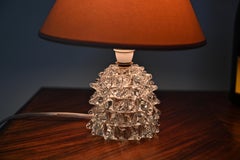 Pair of Barovier Murano Rostrato Blown Glass Table Lamps, Italy 1950s
