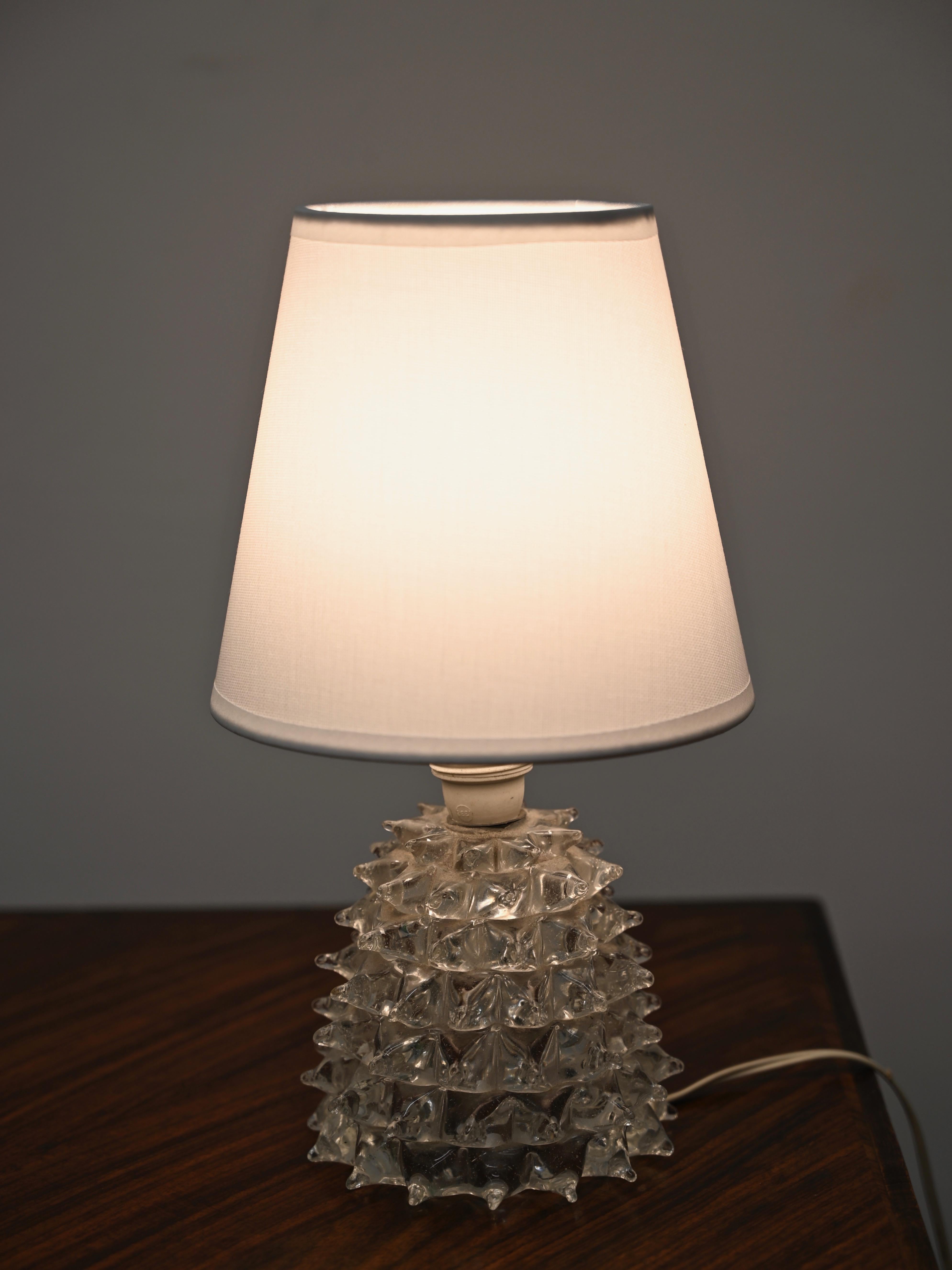 Paar Barovier Murano Rostrato-Tischlampen aus Glas und Messing, Italien 1940er Jahre im Angebot 5