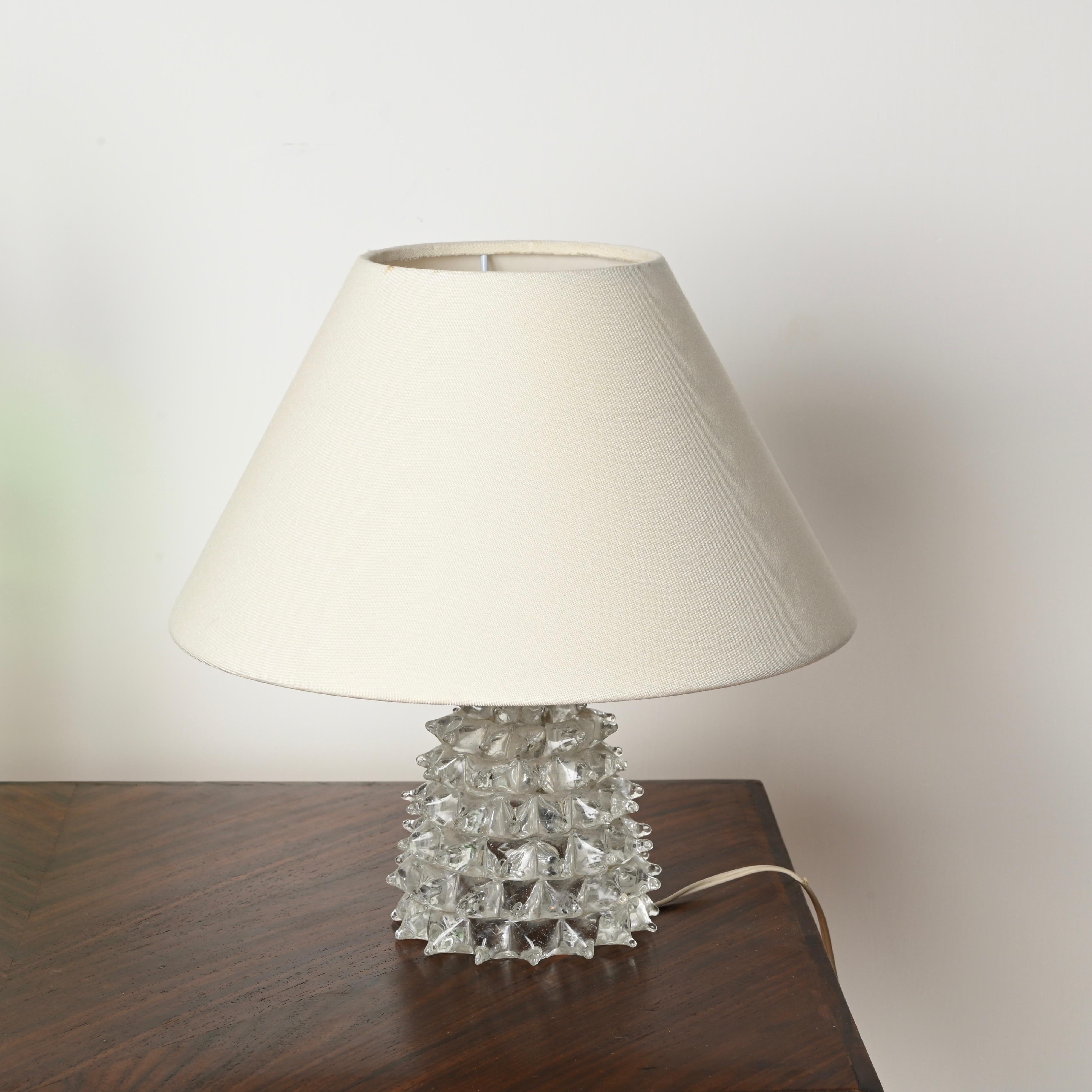 Paar Barovier Murano Rostrato-Tischlampen aus Glas und Messing, Italien 1940er Jahre im Angebot 8