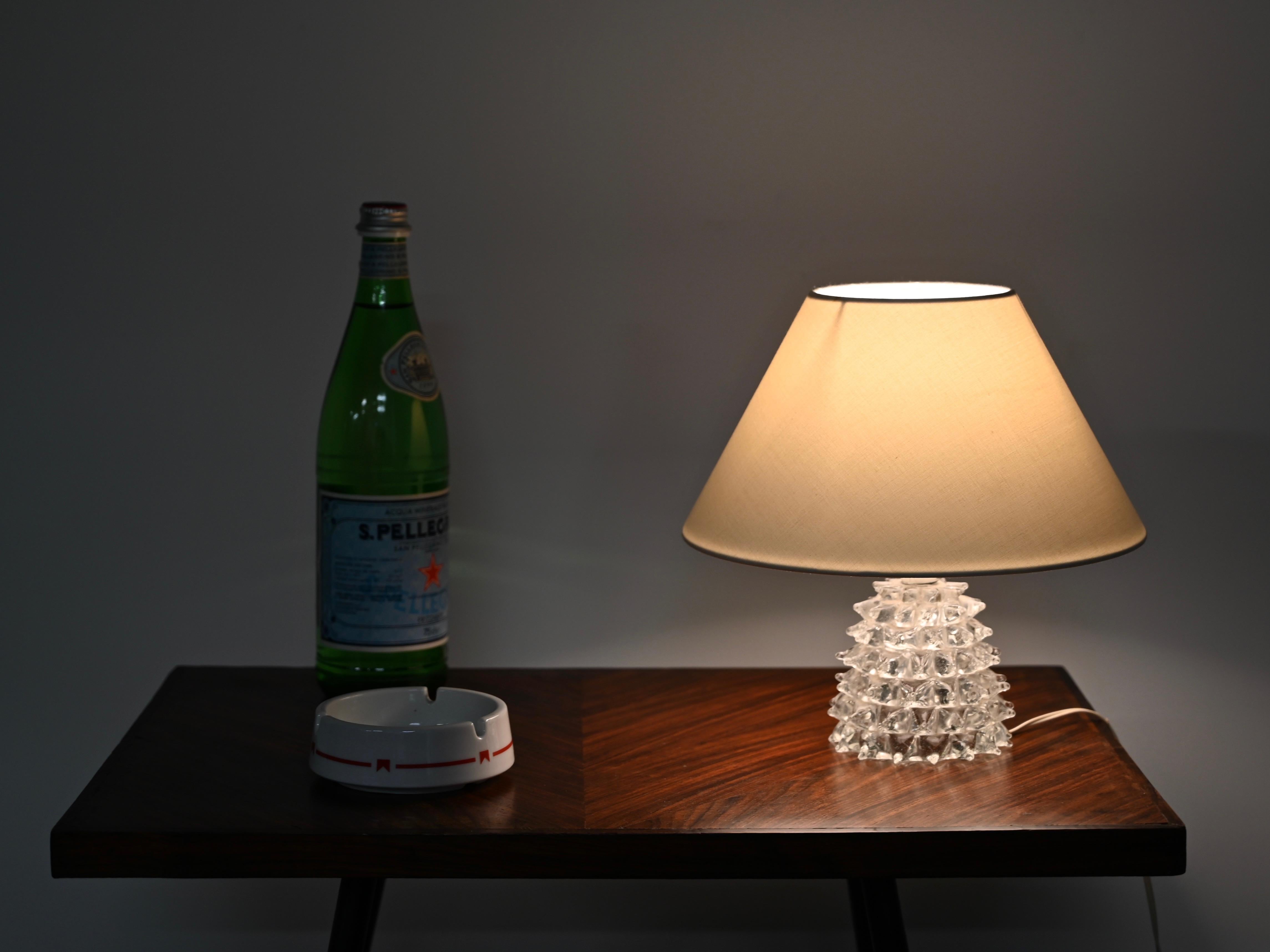Paar Barovier Murano Rostrato-Tischlampen aus Glas und Messing, Italien 1940er Jahre (Italienisch) im Angebot