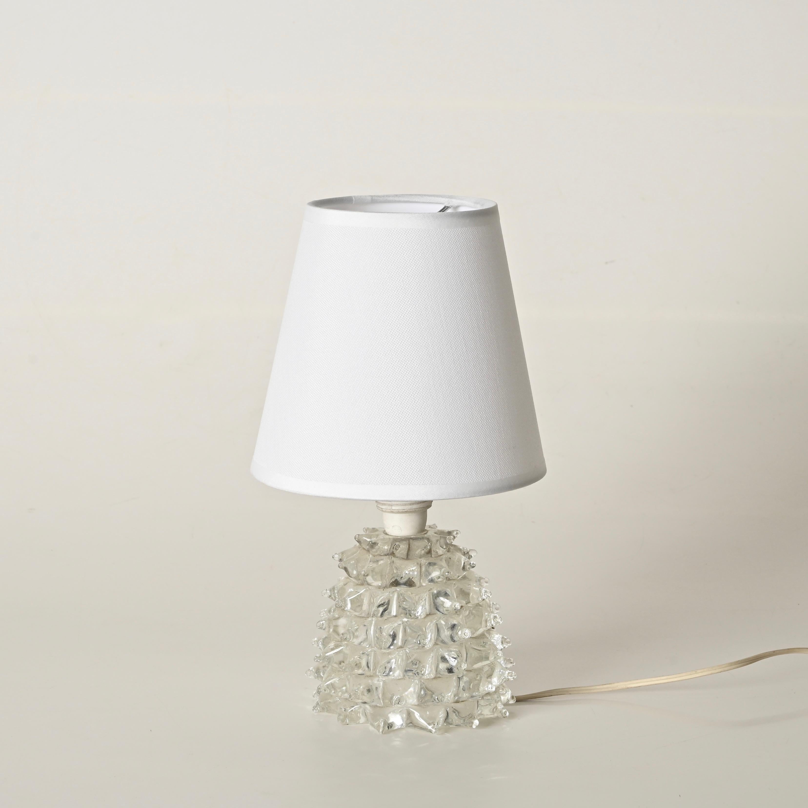 Paar Barovier Murano Rostrato-Tischlampen aus Glas und Messing, Italien 1940er Jahre im Angebot 1