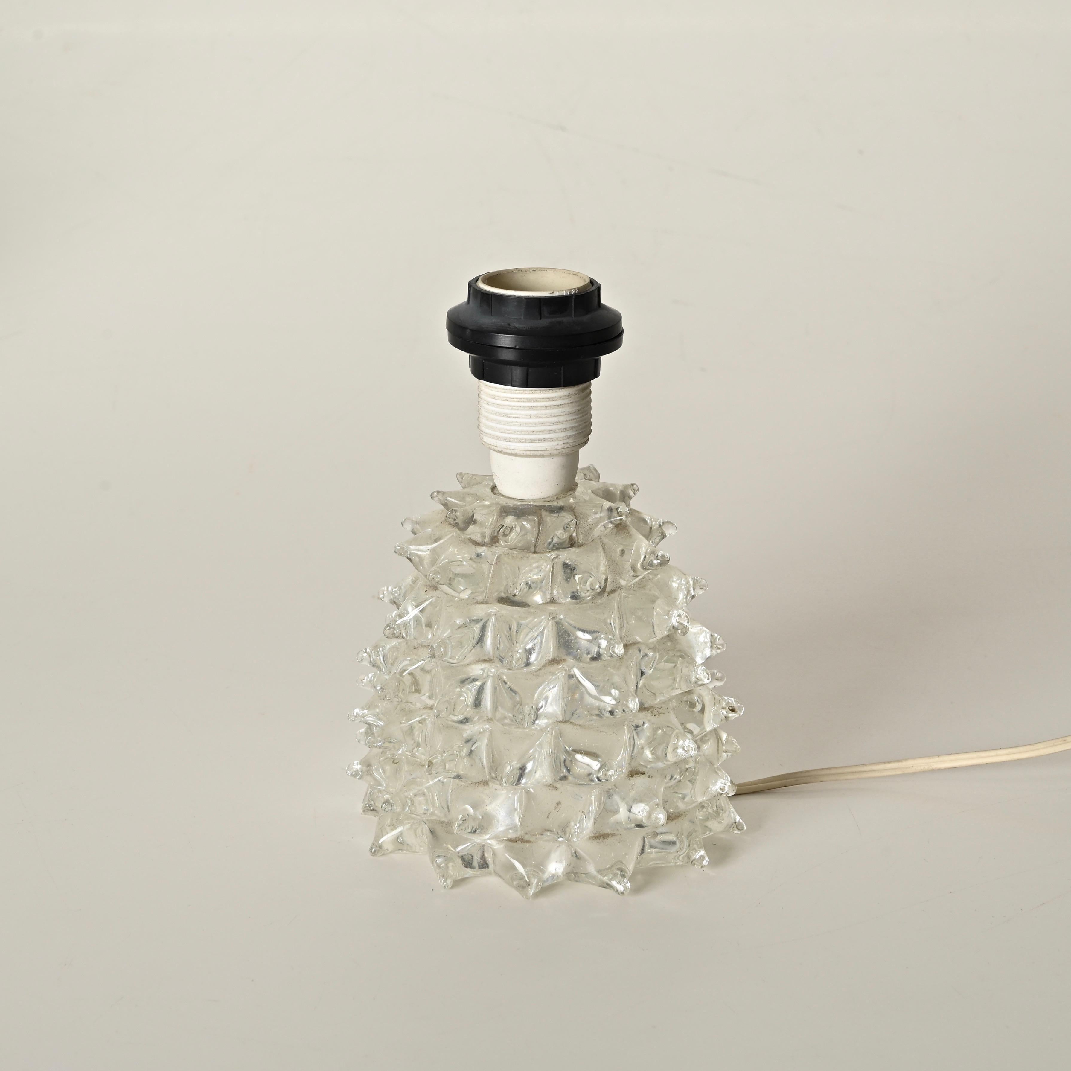Paar Barovier Murano Rostrato-Tischlampen aus Glas und Messing, Italien 1940er Jahre im Angebot 2