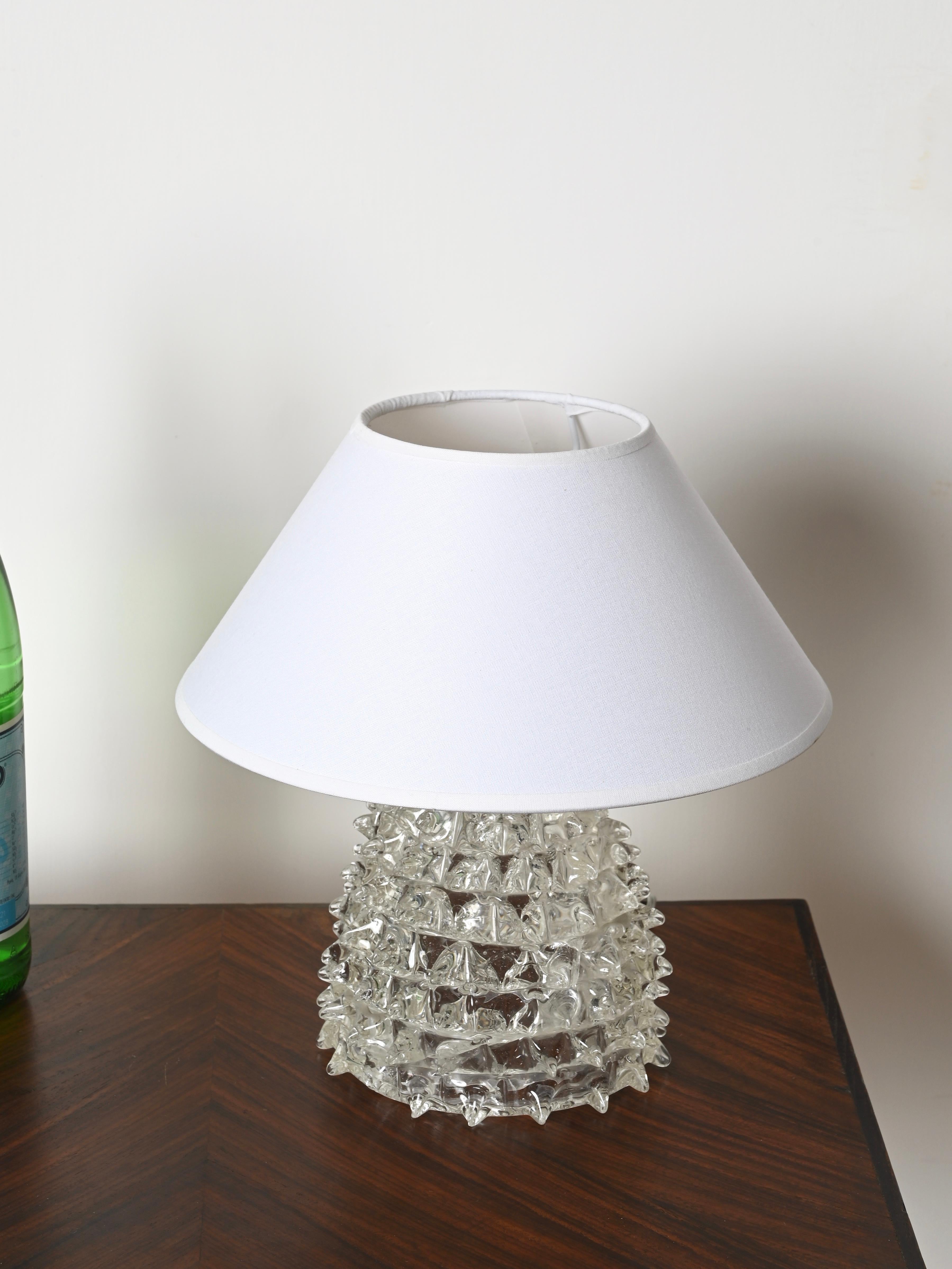 Paire de lampes de table en verre Rostrato de Murano, Italie, années 1940 en vente 4