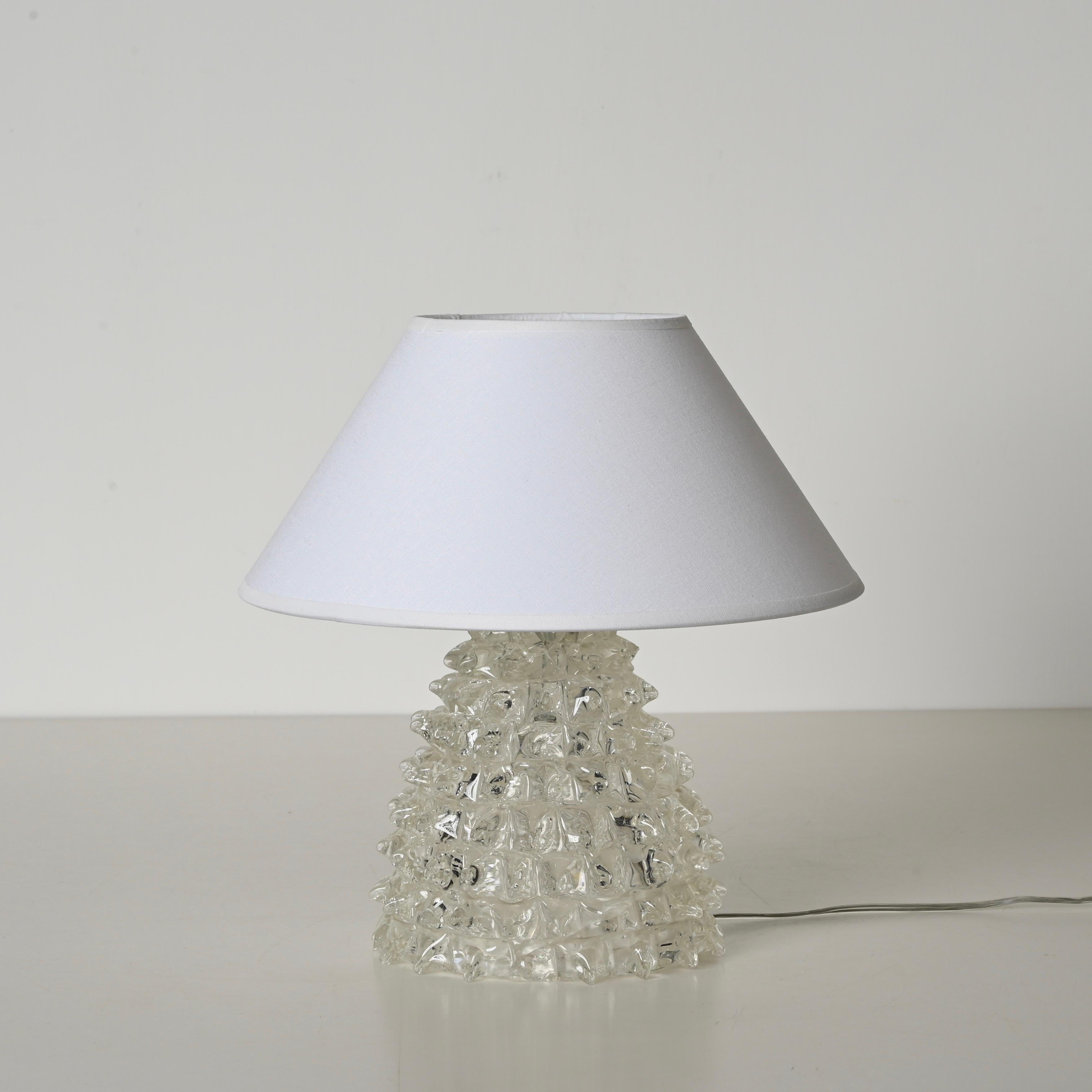 Paire de lampes de table en verre Rostrato de Murano, Italie, années 1940 en vente 6