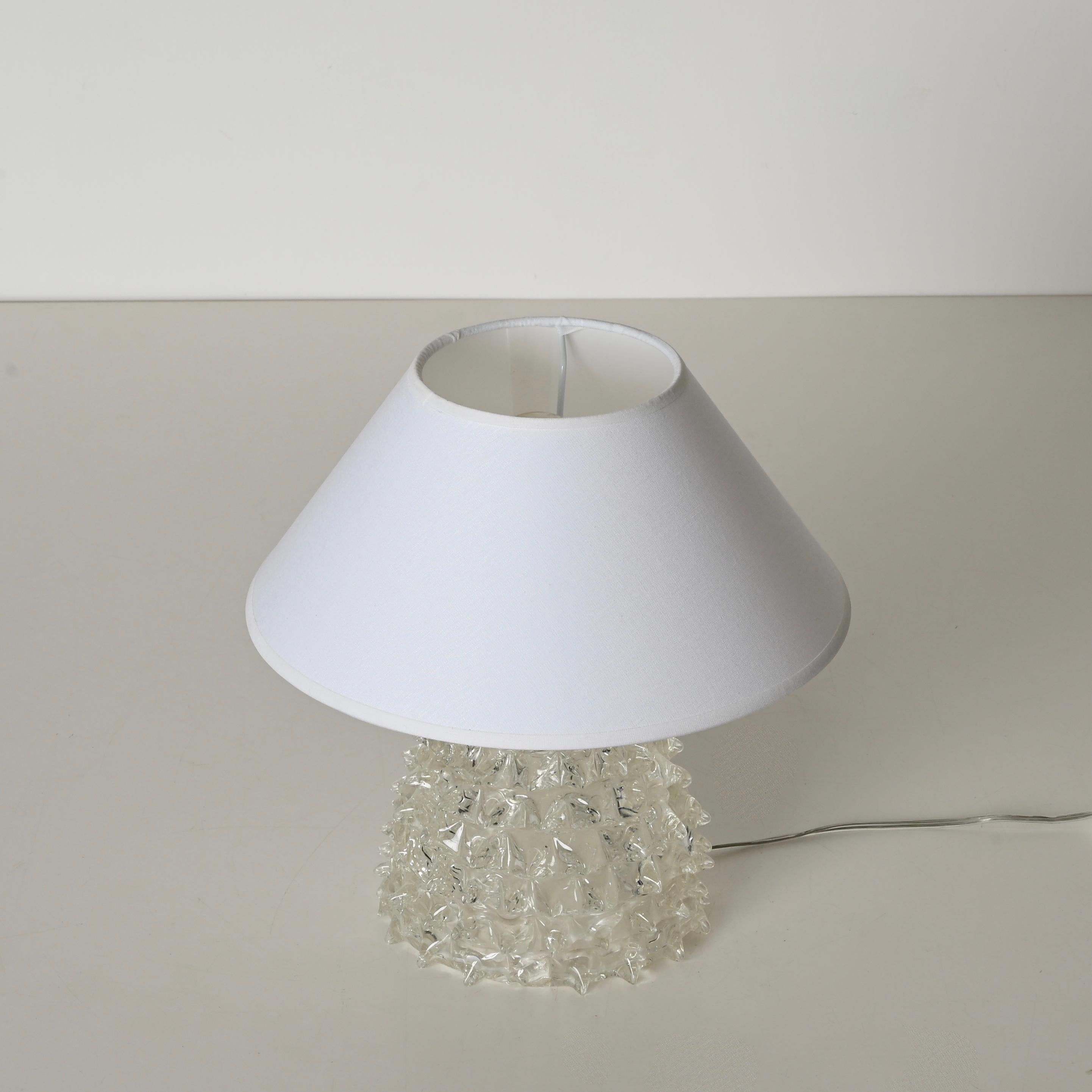 Paire de lampes de table en verre Rostrato de Murano, Italie, années 1940 Bon état - En vente à Roma, IT