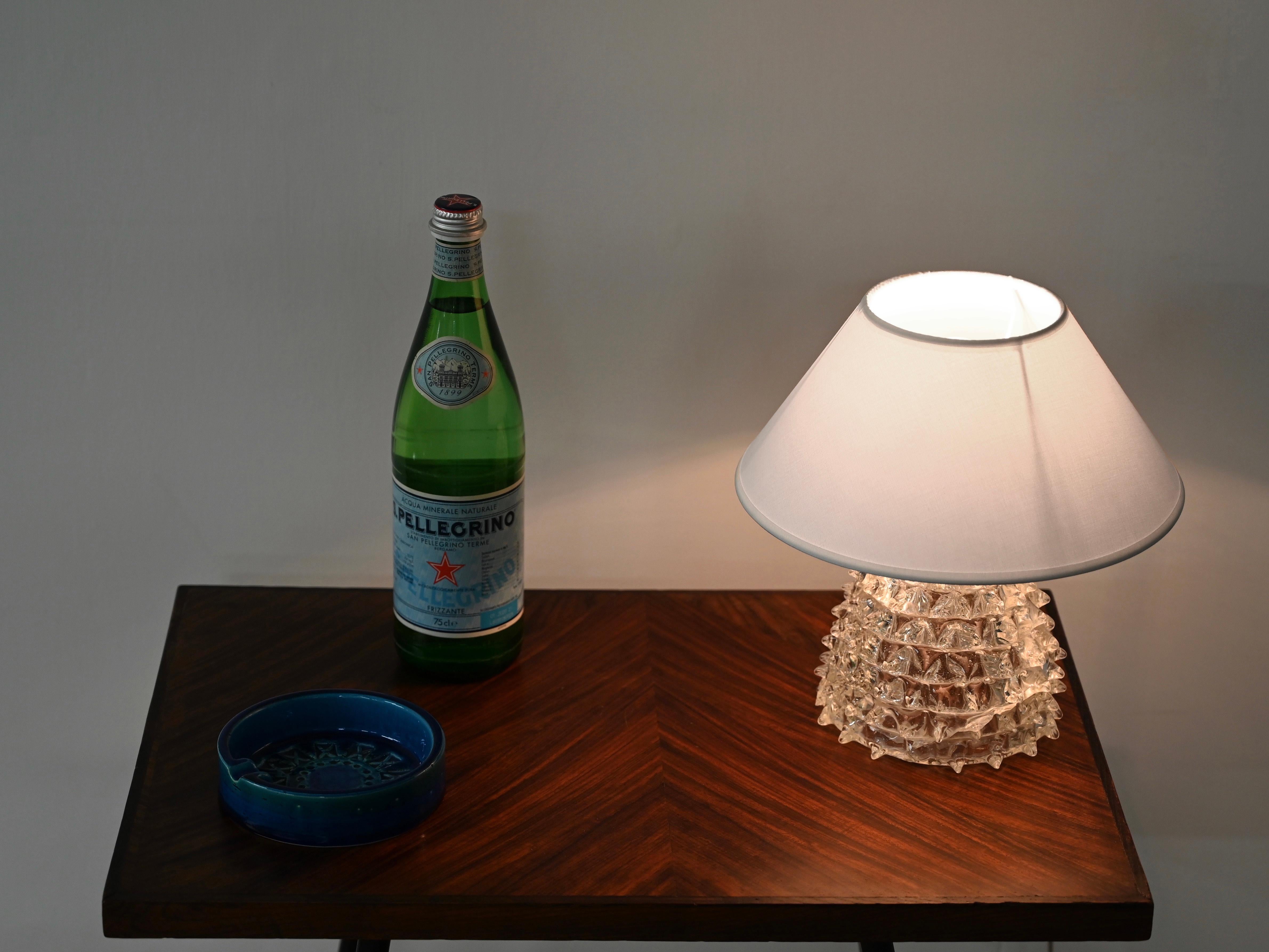 Paire de lampes de table en verre Rostrato de Murano, Italie, années 1940 en vente 1