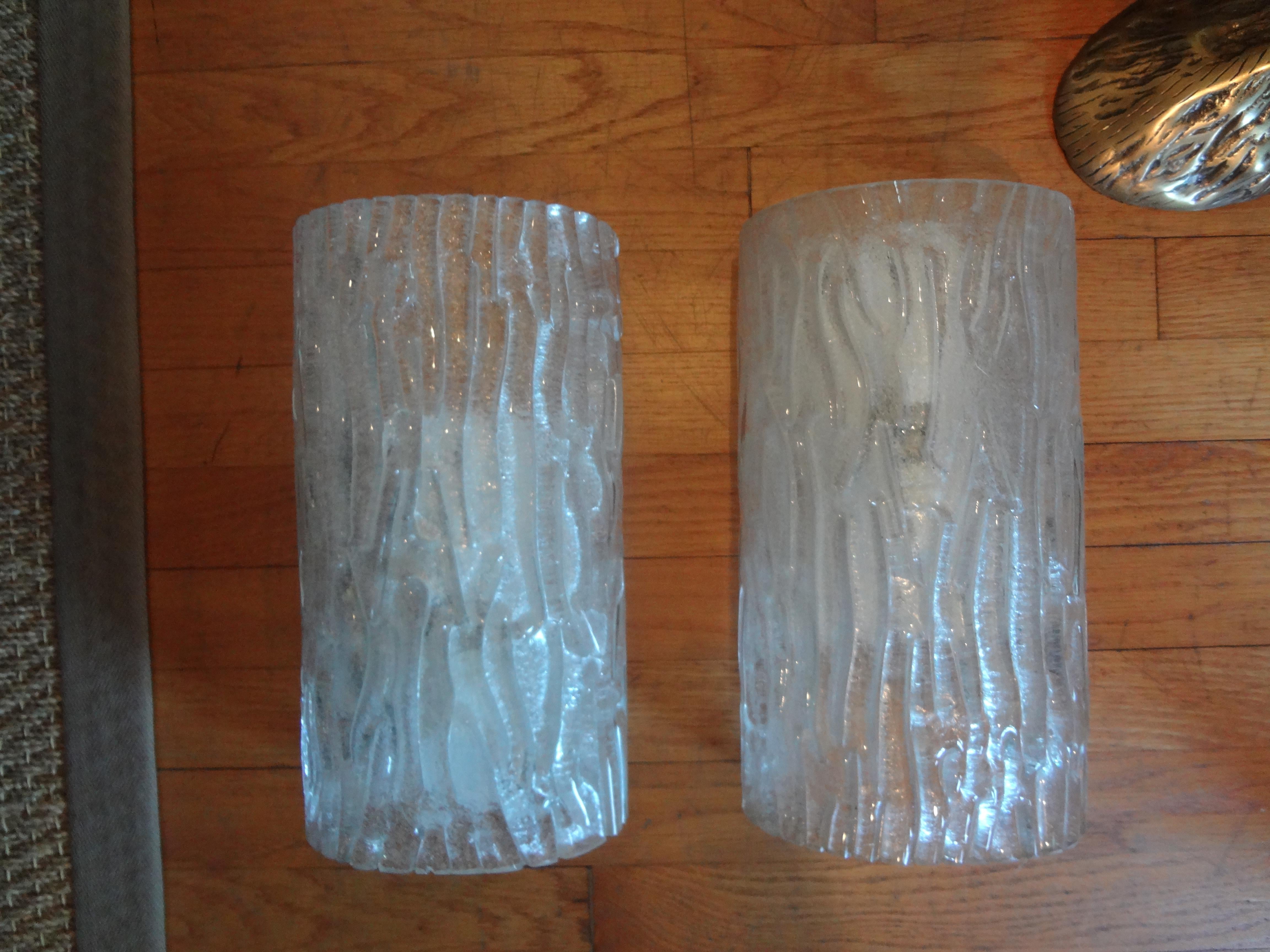 Pair of Barovier Style Murano Glass Sconces In Good Condition In Houston, TX