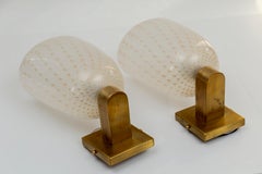 Pair of Barovier Style Murano Gold Wall Lights, Contemporary, UL Certified