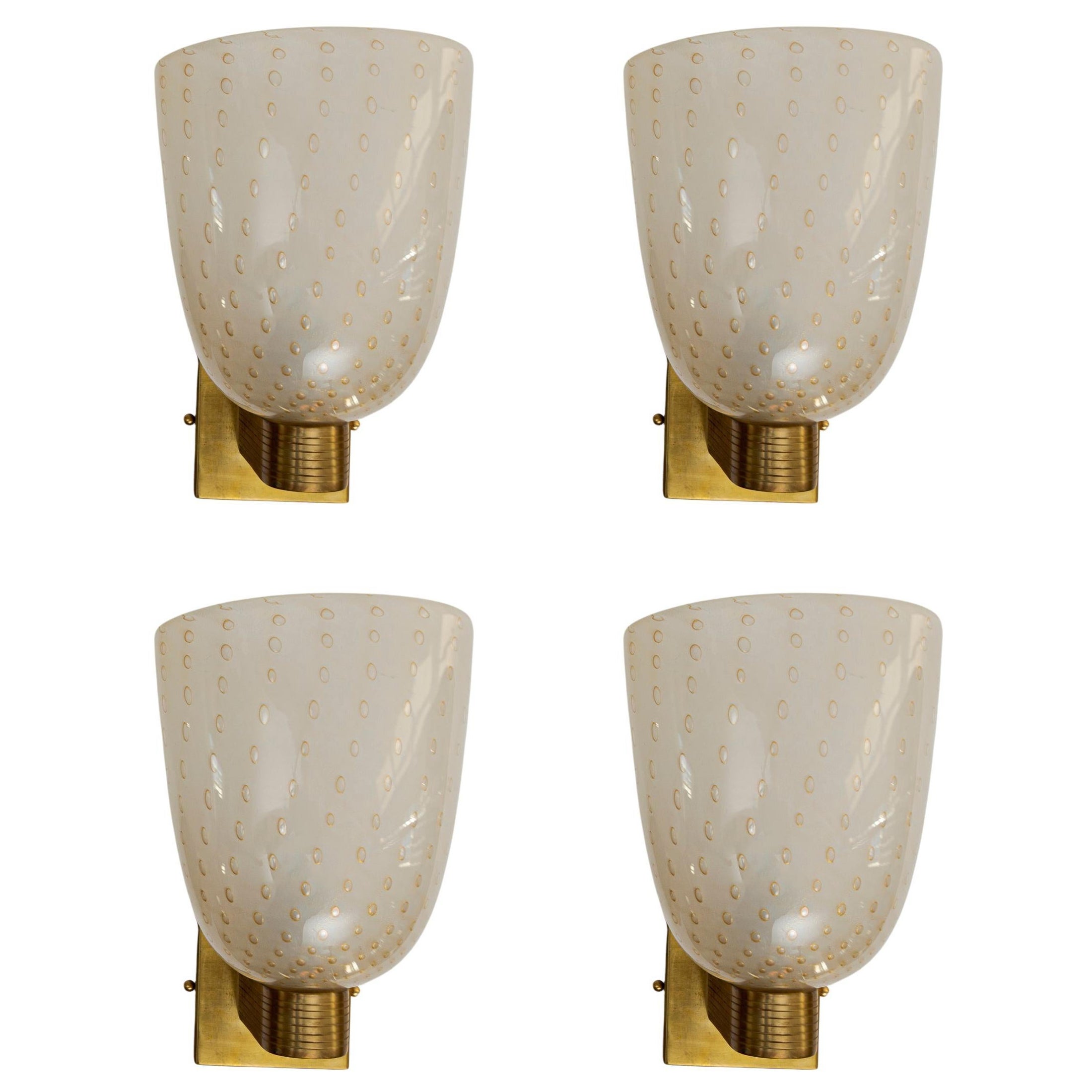 Coppia di lampade da parete in stile Barovier, contemporanee, certificate UL in vendita