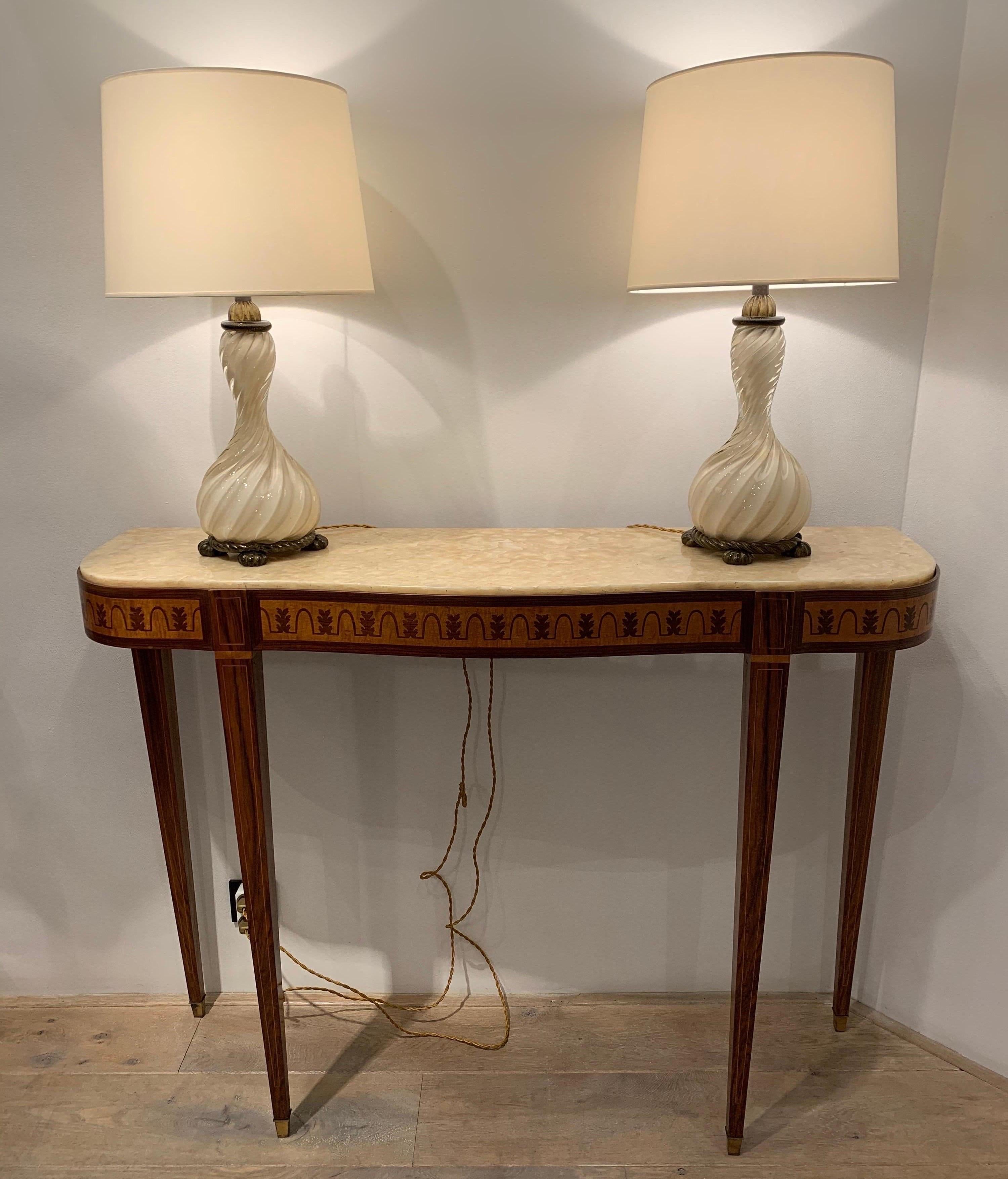 Pair of Barovier Table Lamps, 1940s 3