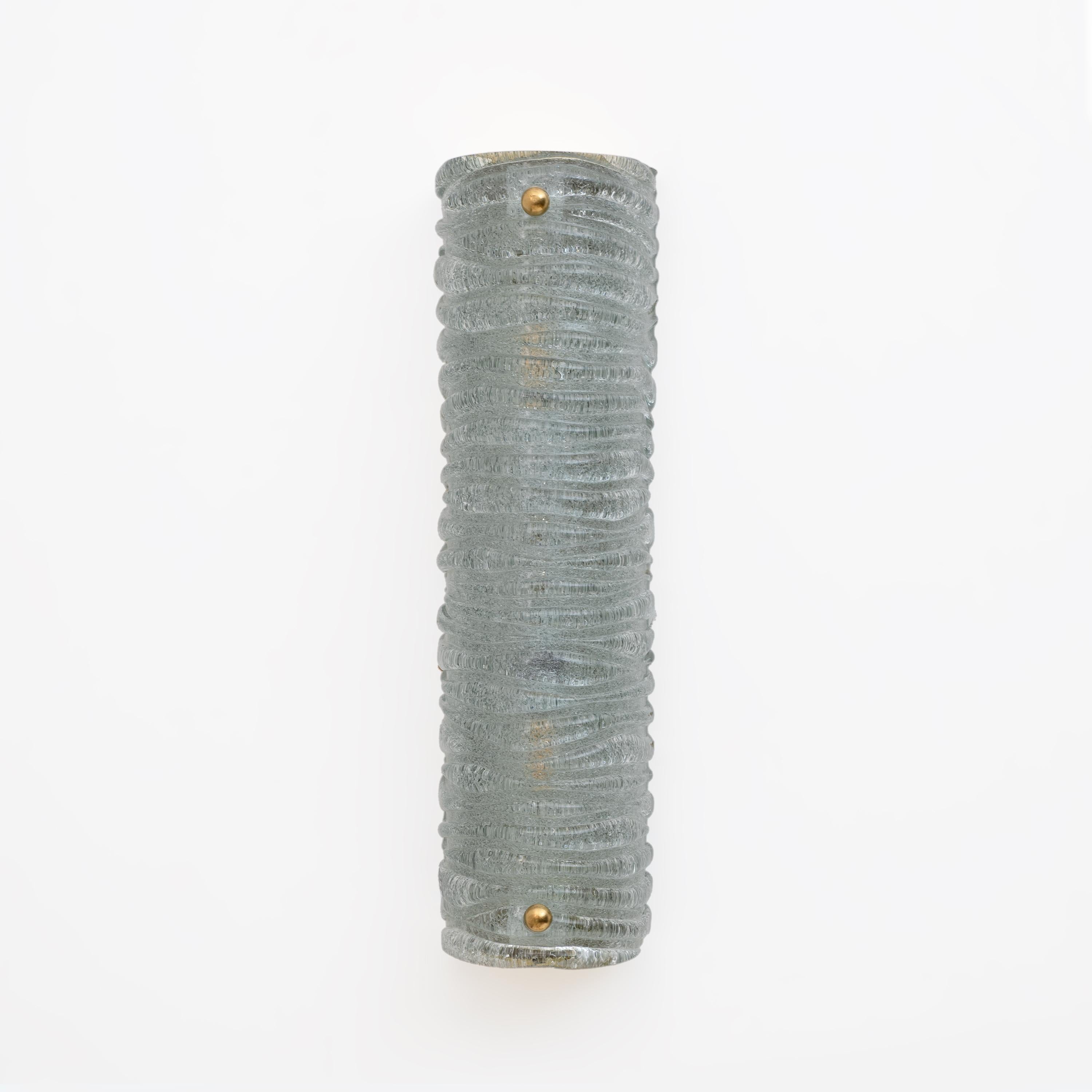 Pareja de candelabros de latón y cristal de Murano estilo Art Decó de Barovier & Toso Italian en venta