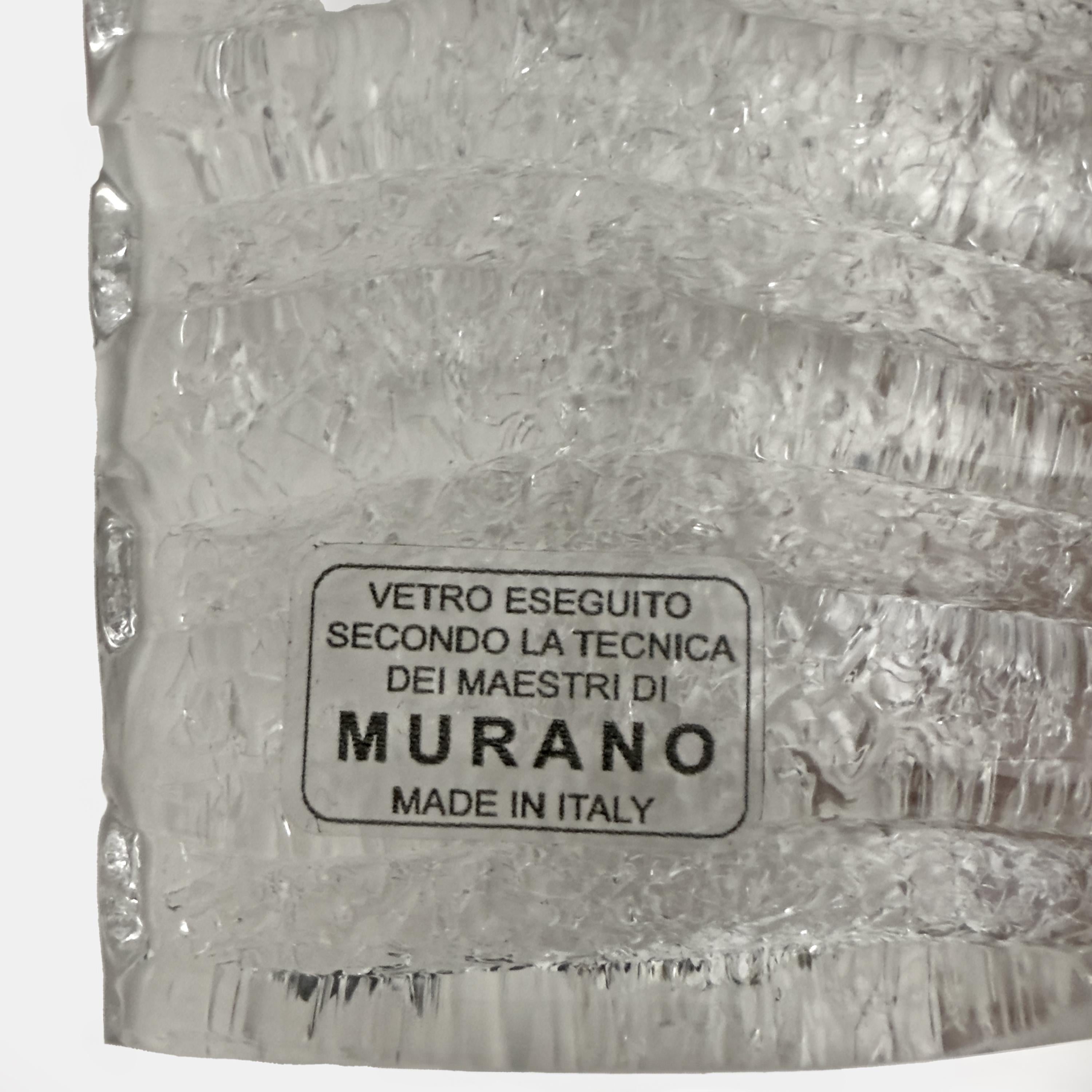 Pareja de candelabros Barovier & Toso de latón y cristal de Murano texturado de estilo Art Déco en venta 2