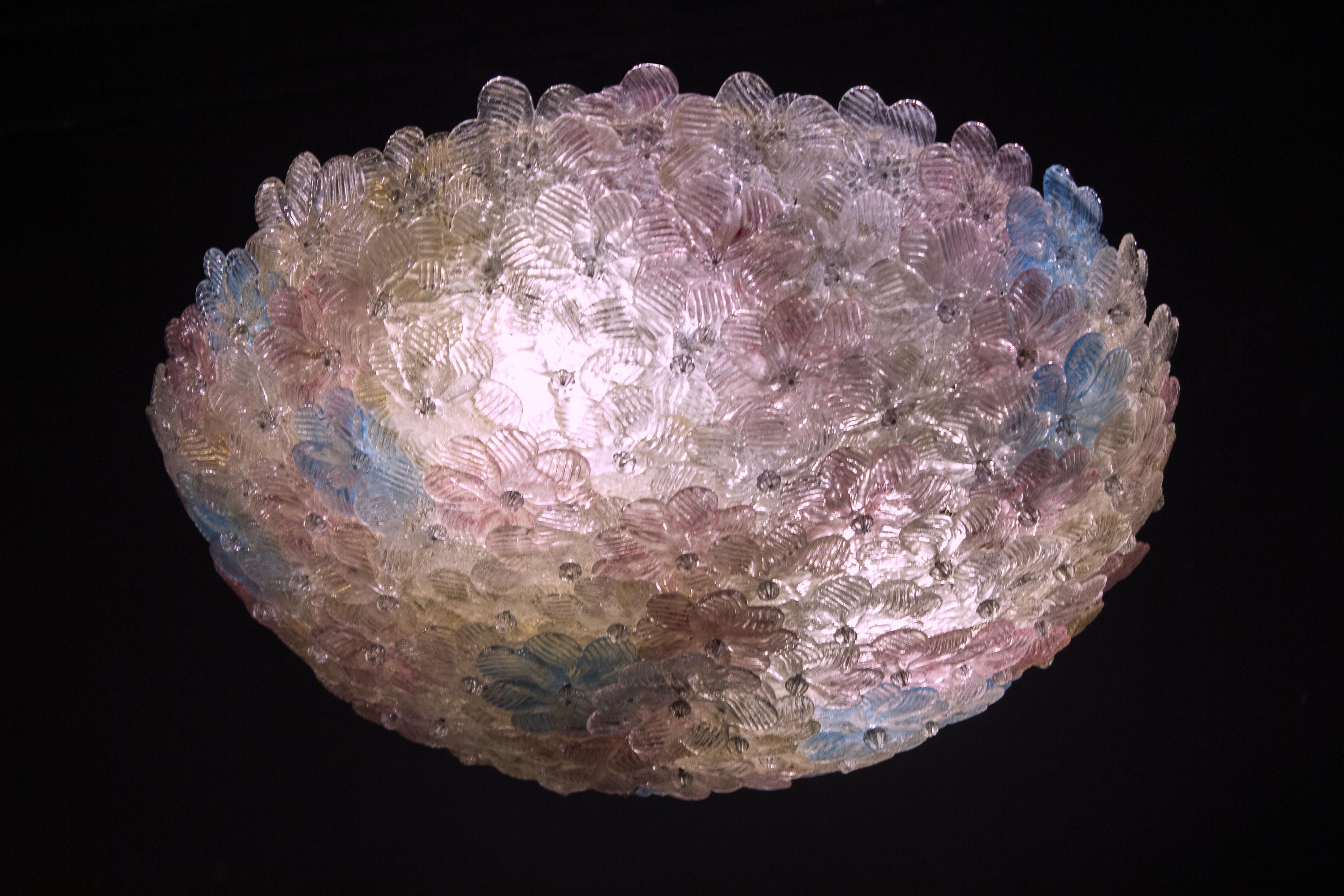 Pair of Delicious Murano Glass Multicolor Flowers Basket Ceiling Lights, 1960' For Sale 5