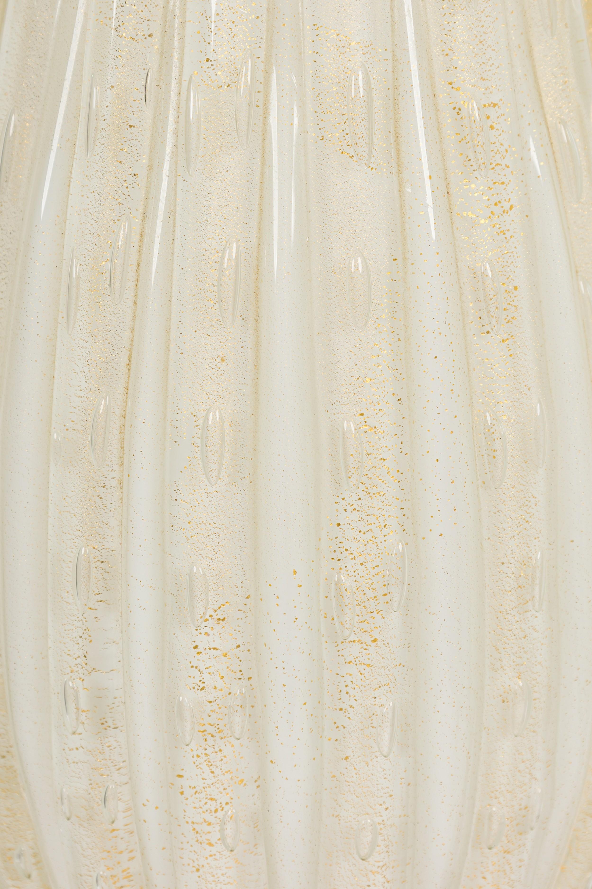 Pareja de lámparas de sobremesa italianas de mediados de siglo Barovier & Toso Bolle y Fleck dorado Vidrio soplado en venta