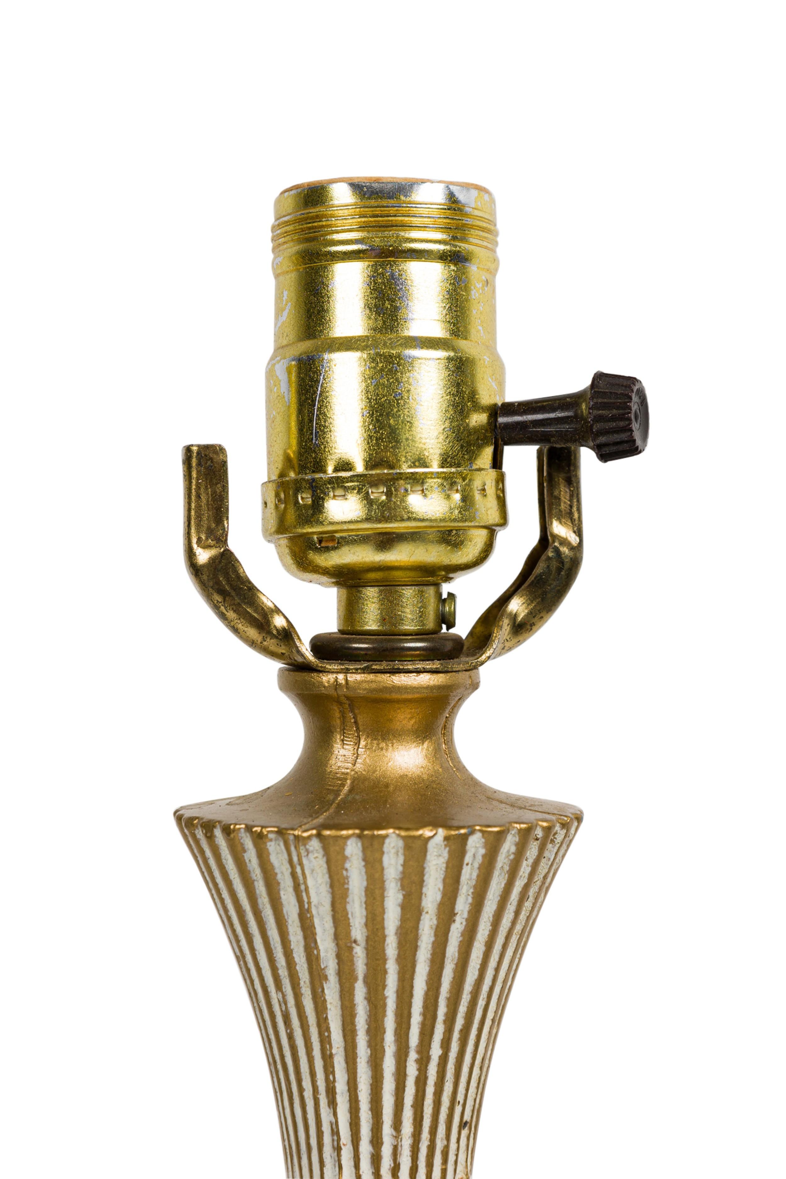 Pareja de lámparas de sobremesa italianas de mediados de siglo Barovier & Toso Bolle y Fleck dorado en venta 2