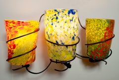 Pair of Barovier & Toso Murano Glass Italian "Goti Luminosi" Sconces, 1989